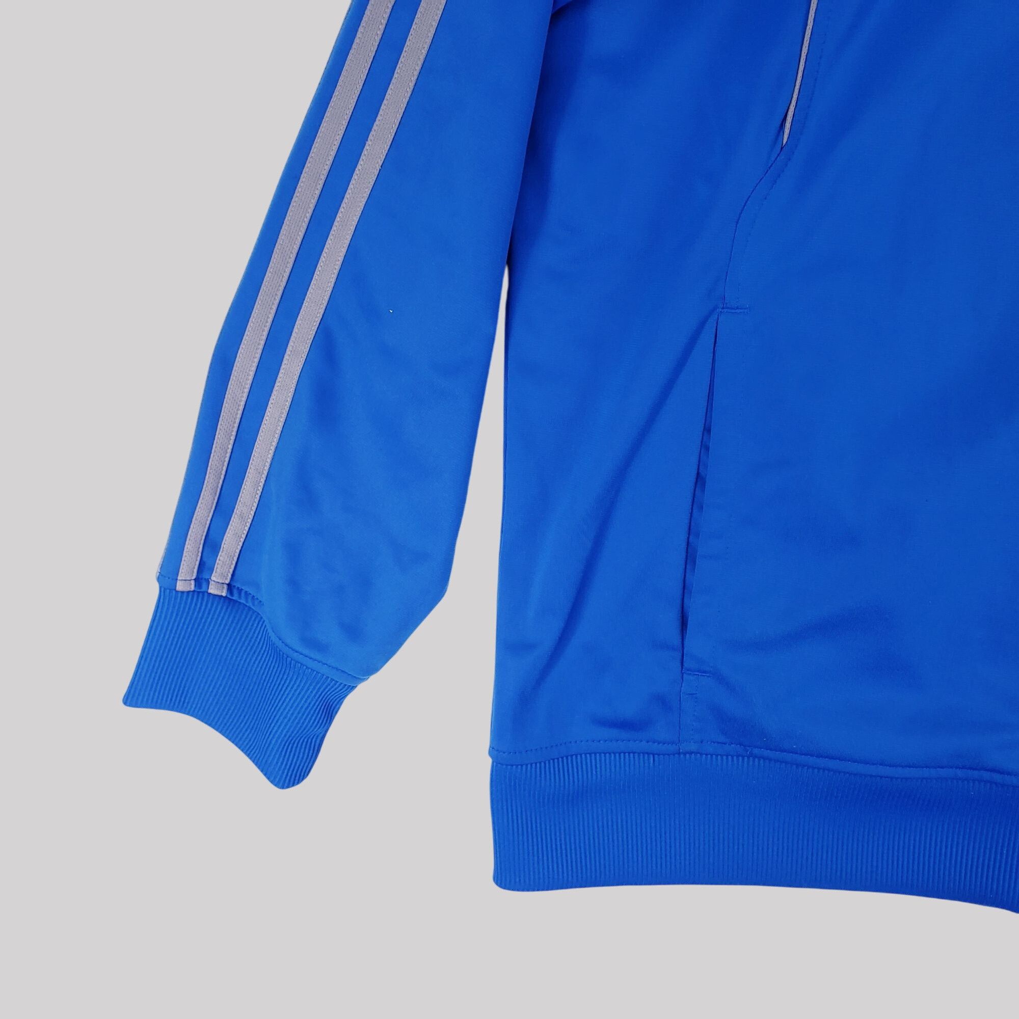Adidas Adidas Blue Full-Zip Climalite Track Jacket With Striped Size US XL / EU 56 / 4 - 4 Thumbnail