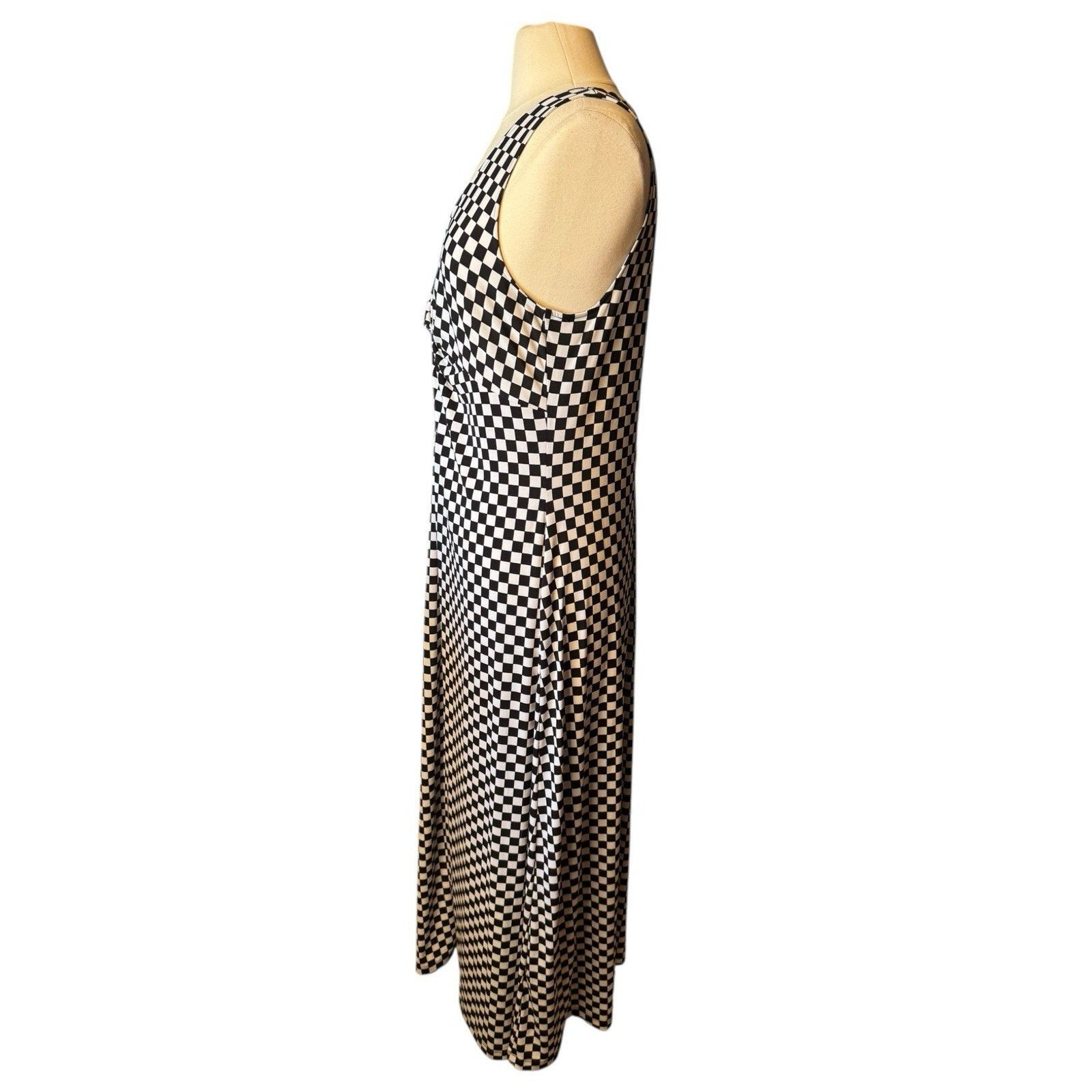 Other Ellen Tracy Checkerboard Race Flag NASCAR Maxi Dress XL Size XL / US 12-14 / IT 48-50 - 4 Thumbnail