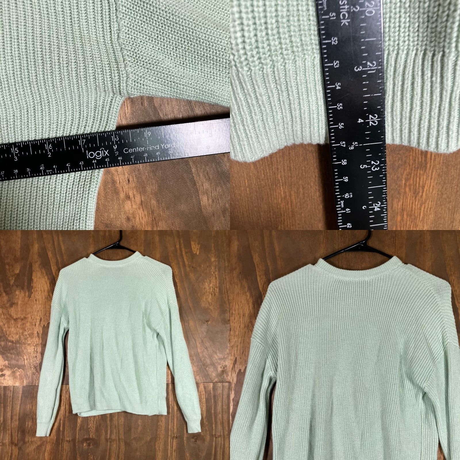 Loft VINTAGE LOFT Womens Sweater Green Knitted Henley Long Sleeve 100% Cotton XS Size XS / US 0-2 / IT 36-38 - 8 Thumbnail