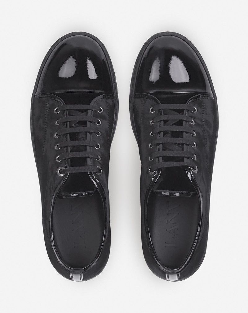 Lanvin os11x0526 DBB1 Sneakers in Velvet and Patent Leather Black Size US 10 / EU 43 - 3 Thumbnail