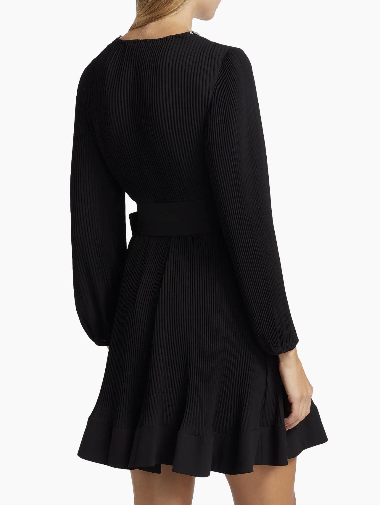 MILLY Milly Embellished Pleated V-Neck Minidress size 6 Size M / US 6-8 / IT 42-44 - 5 Thumbnail