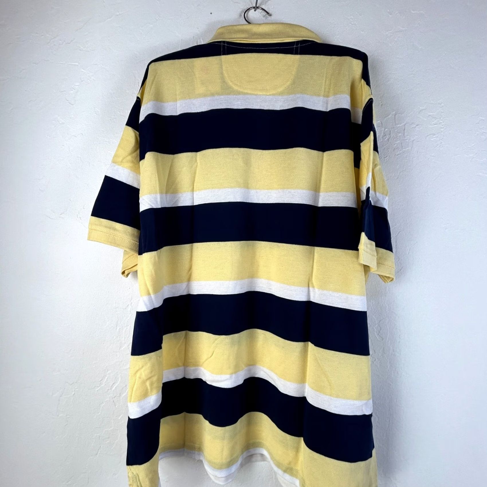 Vintage St. John's Bay Heritage Polo Mens XXL Yellow Striped Golf Shirt Cotton New Size US XXL / EU 58 / 5 - 2 Thumbnail