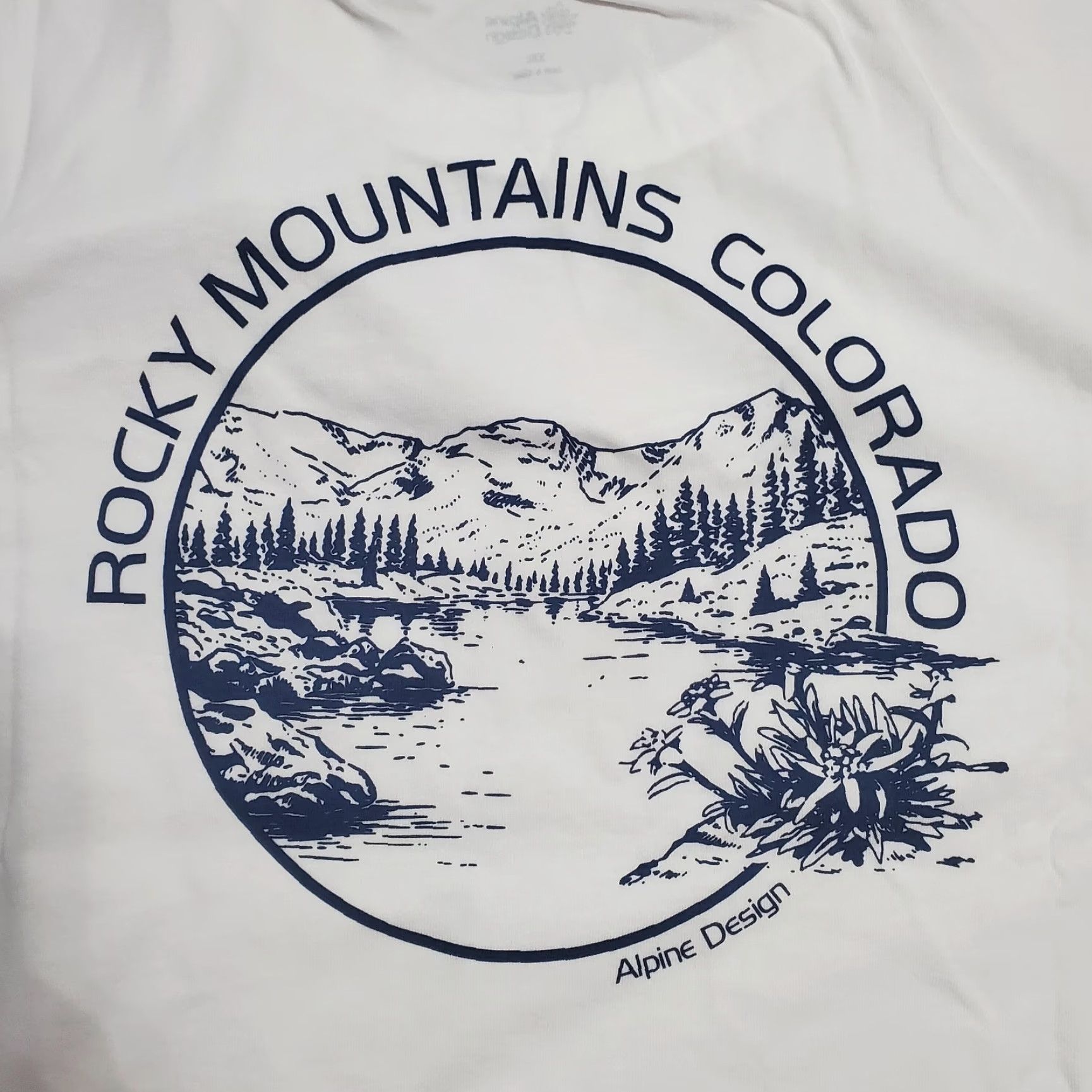 Vintage VINTAGE Alpine Design Rock y Mountains Graphic Tee Men XXL White Hike Short Sleeve UPF 30 Size US 39 - 3 Thumbnail
