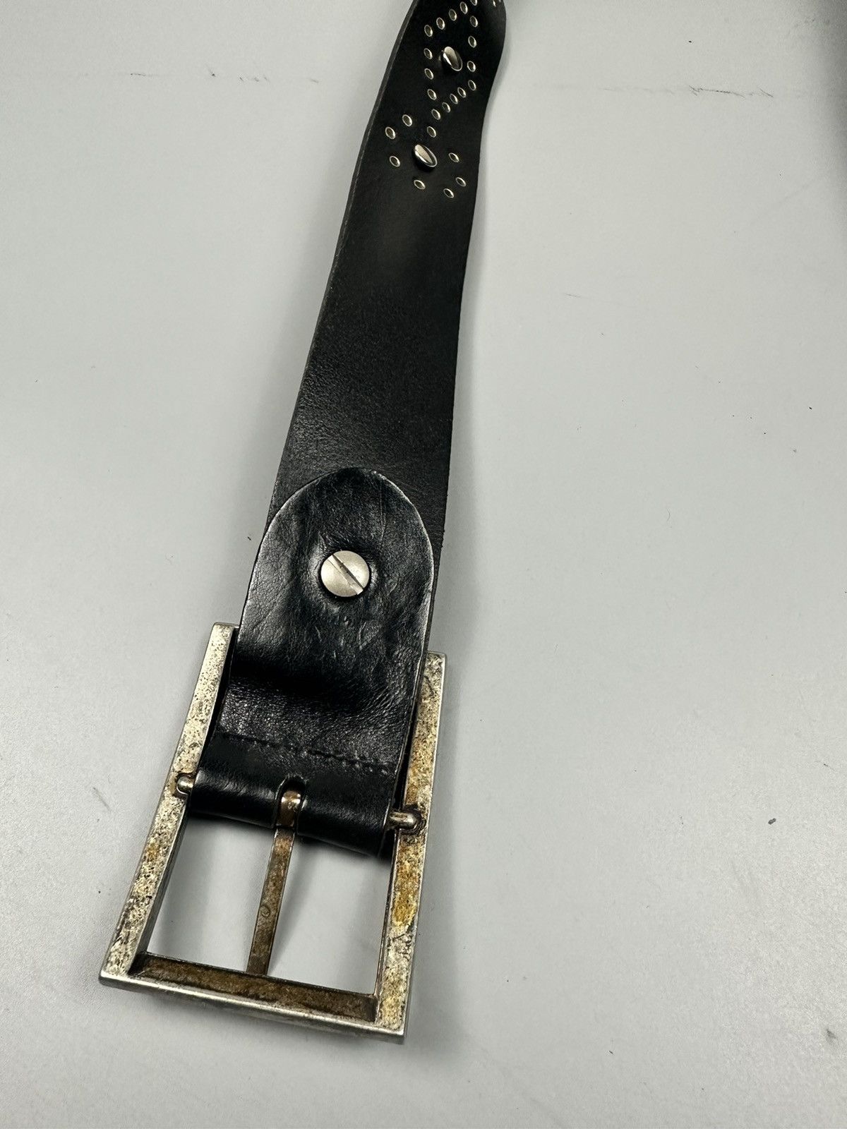 Handmade HTC Inspired Black Leather Stud and Turquoise Stone Belts Size 34 - 9 Thumbnail