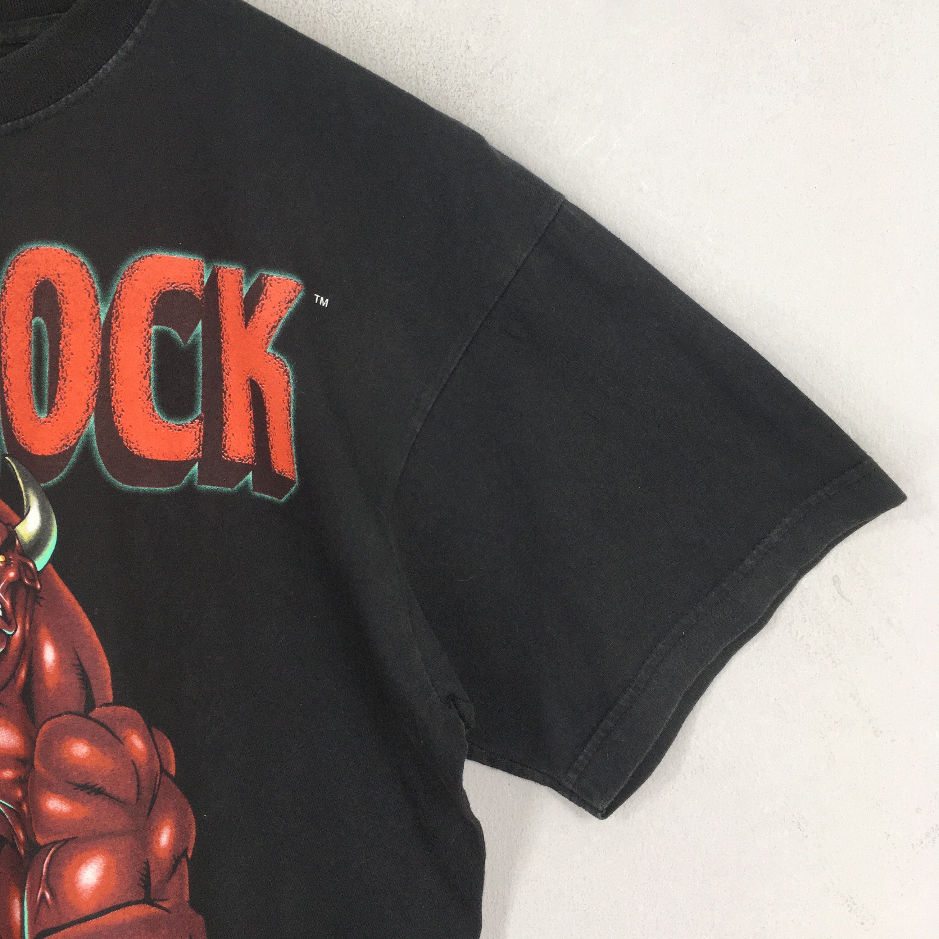 Vintage × WWE × WWF Vintage 90's WWE The Rock Dwayne Black T Shirt Medium Size US M / EU 48-50 / 2 - 4 Thumbnail
