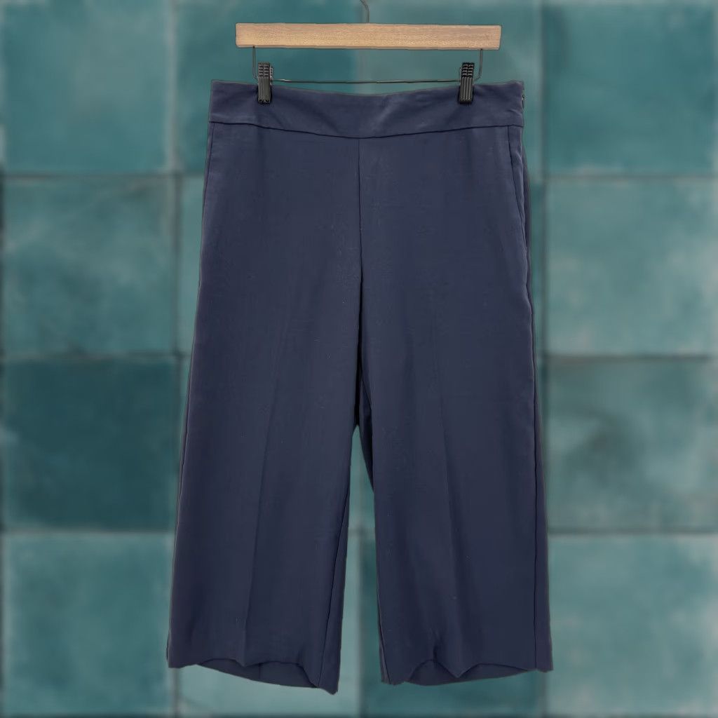Banana Republic Banana Republic Dress Pants Womens 10 Blue Cropped Wide Leg Office Work Career Size 32" / US 10 / IT 46 - 1 Thumbnail