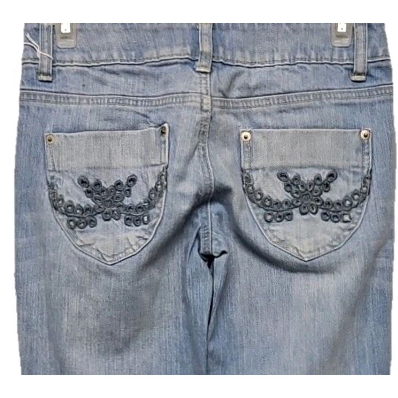 Vintage VINTAGE Y2K AriZona Jeans Women’s Straight Blue 28x29 Regular Mid Rise Embroidered Pockets Denim Cotton Blend USA Hong Kong Ladies Size 28" / US 6 / IT 42 - 5 Thumbnail