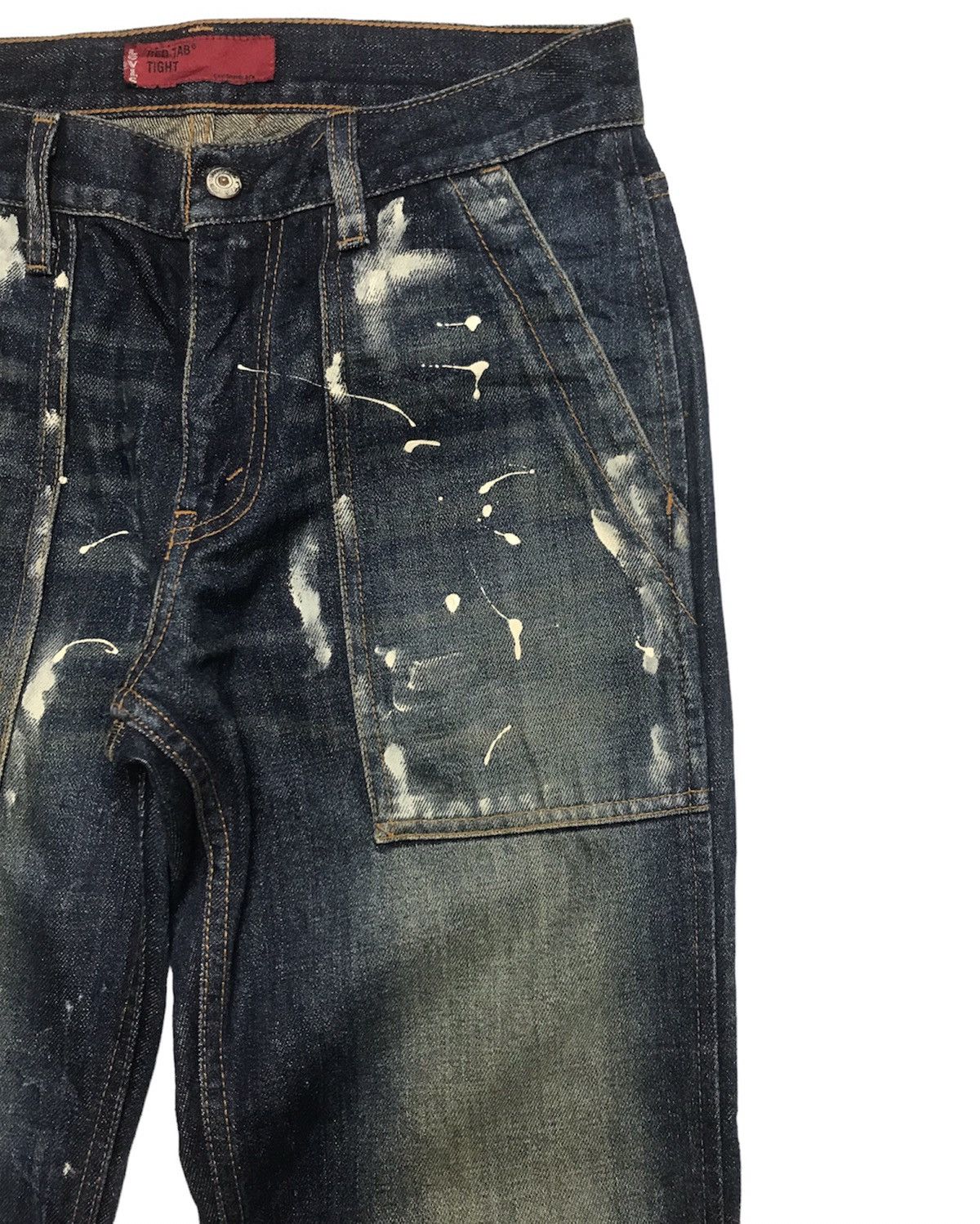 Levi's × Levi's Vintage Clothing Levi's 755 Red Tab Tight Baker Pants Paint Splatter W30 Size US 30 / EU 46 - 4 Thumbnail
