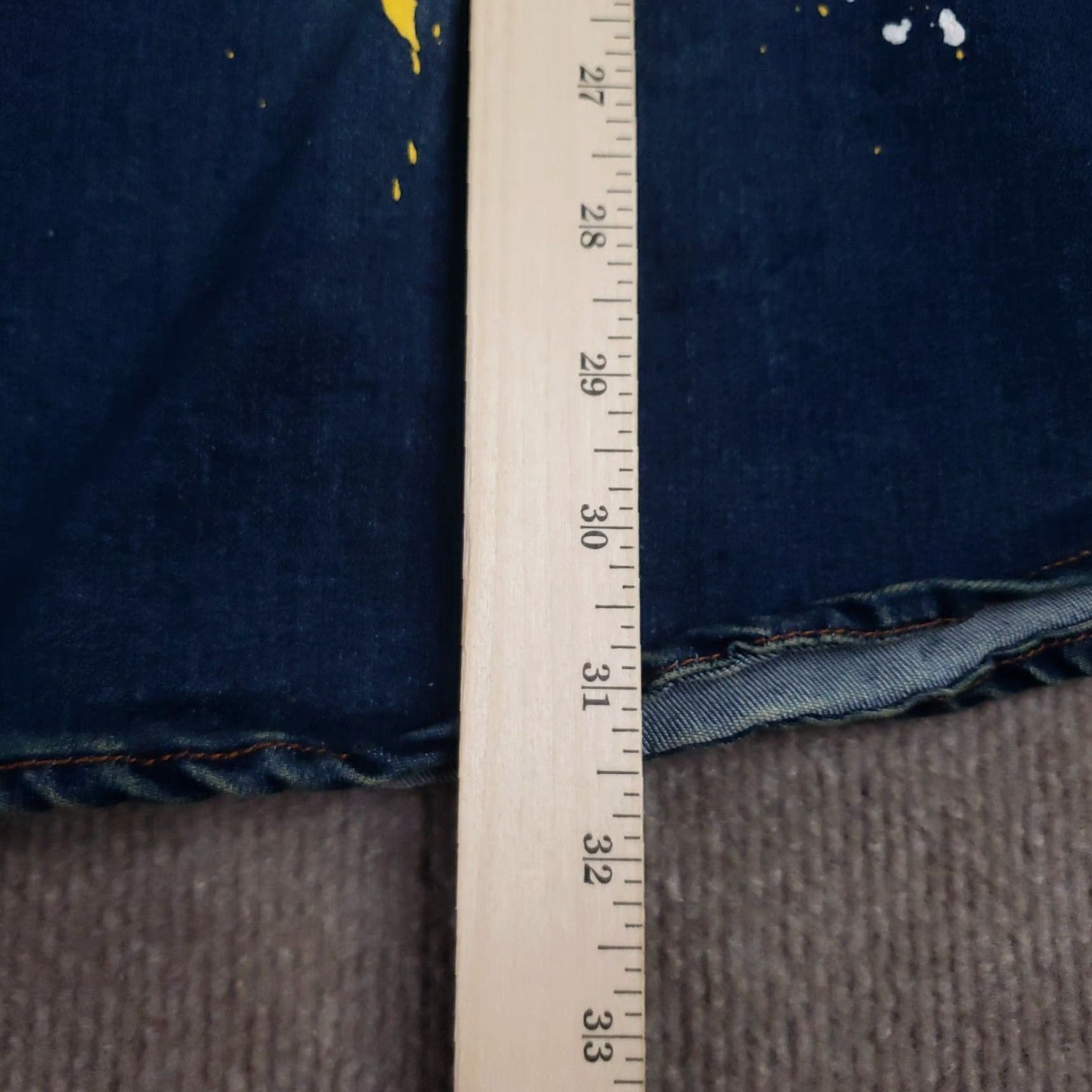 Stacy Adams Stacy Adams Jean Jacket Mens 3XL Blue Pockets Stretch Distressed Paint Splatter Denim Cotton Blend Jacket 3XL Blue Stacy Adams Mens Jacket Jeans Size US 39 - 4 Thumbnail
