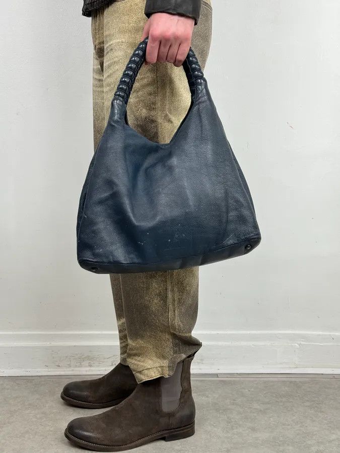 Jil Sander Jil Sander Navy Leather Hobo Bag with Wrapped Handle Size ONE SIZE - 3 Thumbnail