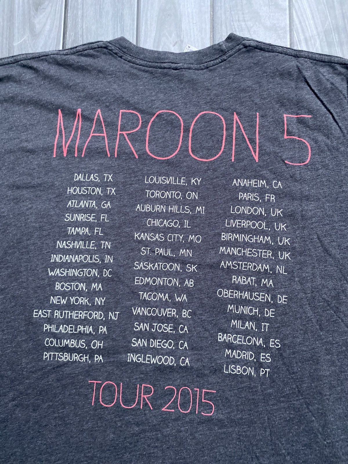Band Tees × Vintage Vintage maroon 5 world tour 2015 Size US XL / EU 56 / 4 - 6 Thumbnail