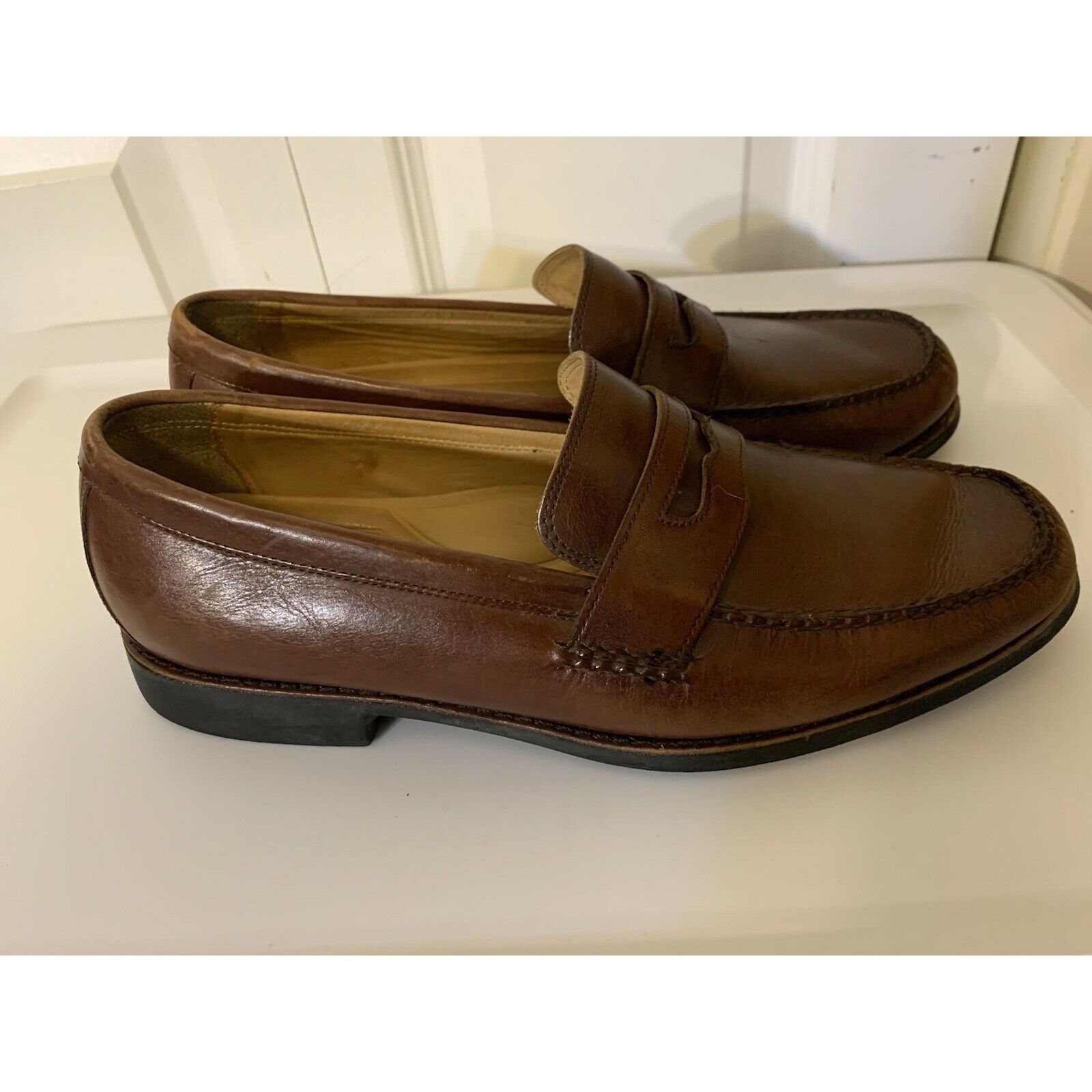Johnston & Murphy Johnston & Murphy Men’s Sz 9 1/2 M Ainsworth Brown Sheepskin Size US 9.5 / EU 42-43 - 7 Thumbnail