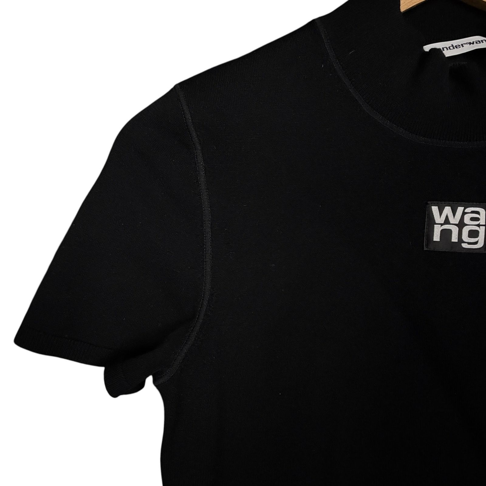 Alexander Wang Alexander Wang Women's Medium Black Mock Cropped Black Top Size M / US 6-8 / IT 42-44 - 4 Thumbnail