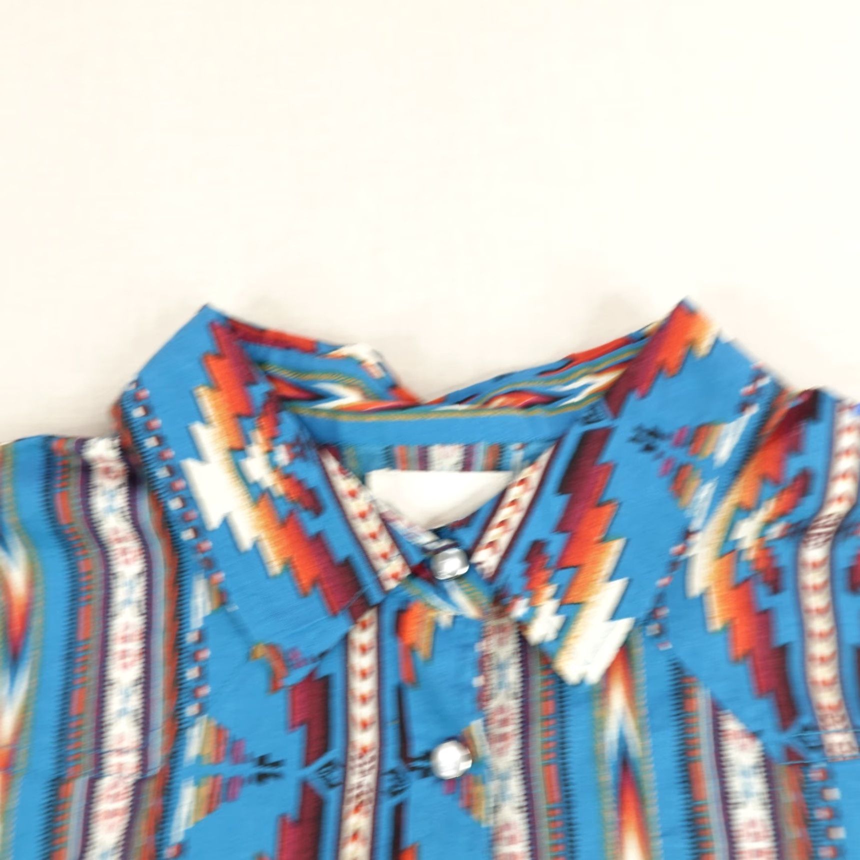 Vintage VINTAGE Cotton & Rye Women's Shirt Casual Long Sleeve Collared Button-Up Aztec Western Southwest Blue Medium Size M / US 6-8 / IT 42-44 - 2 Thumbnail