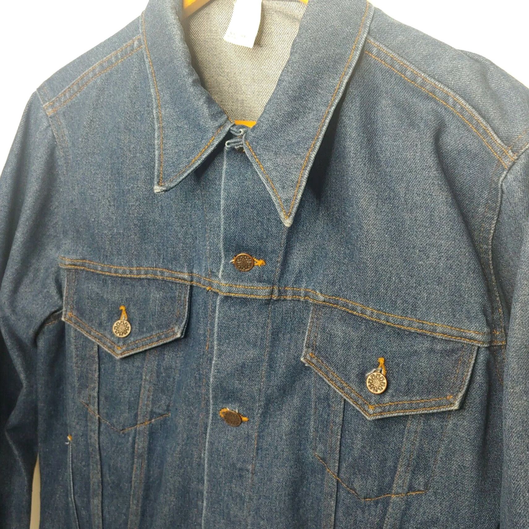 JCPenney VINTAGE JC Penney Denim Jacket Men XL Dark Blue Western Trucker Ranch Workwear Pockets Size US 36 / EU 52 - 2 Thumbnail