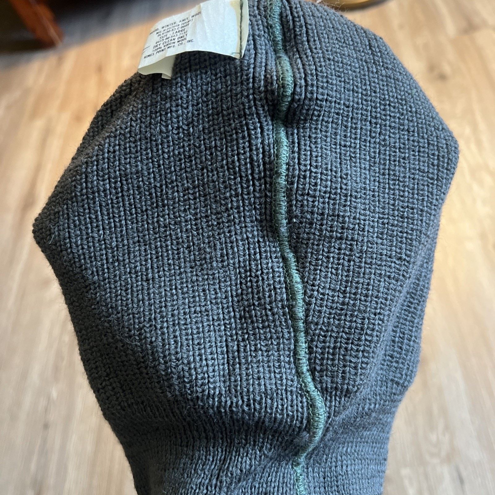 The Unbranded Brand Vintage 1983 US Gray Wool Balaclava Knit Hood Military Cap L Size ONE SIZE - 12 Thumbnail