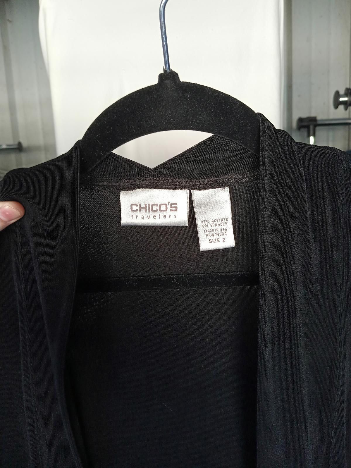 Chicos Chico's Travelers Black Cardigan - Size 2 Size M / US 6-8 / IT 42-44 - 3 Thumbnail