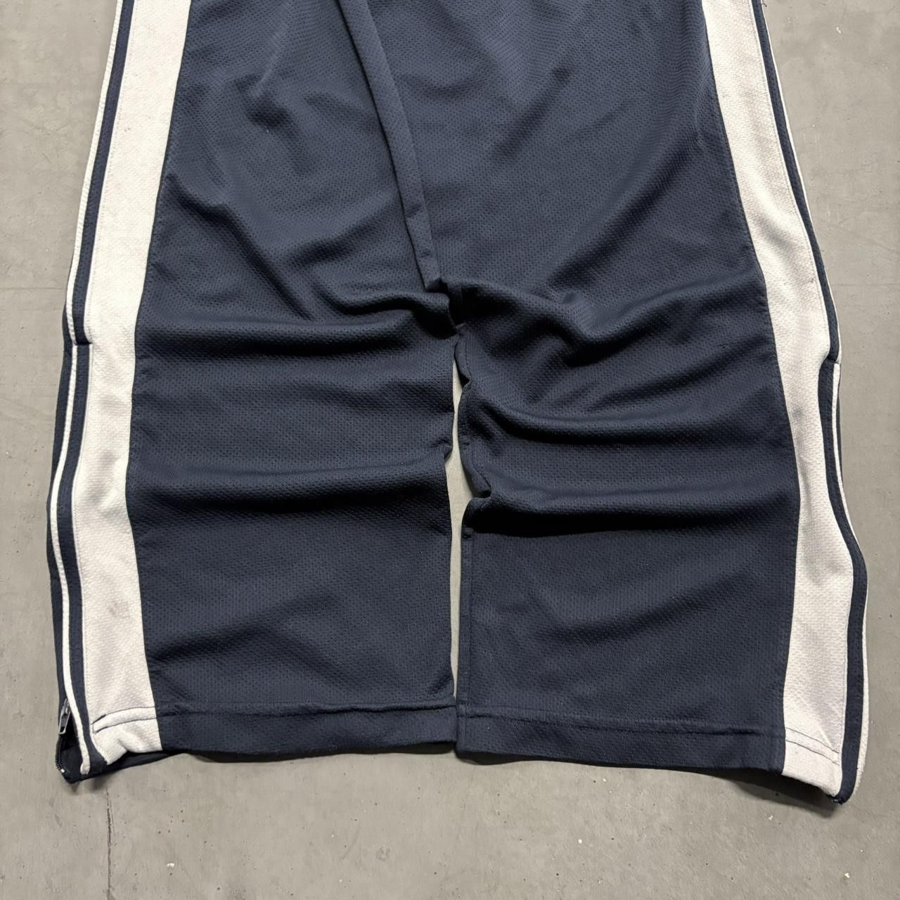 Russell Athletic Crazy Vintage Y2K/2000s Baggy Navy Blue Striped Russell TrackPants with leg Zippers! Size US 30 / EU 46 - 4 Thumbnail