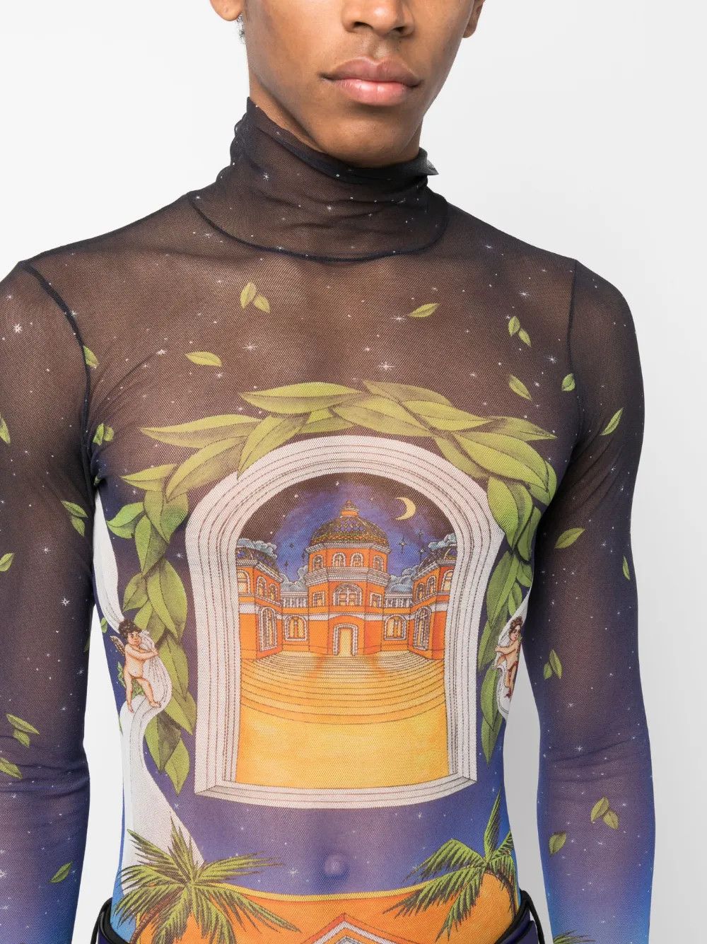Casablanca o1mle0326 Printed Mesh Top in Multicolor Size US XS / EU 42 / 0 - 5 Thumbnail
