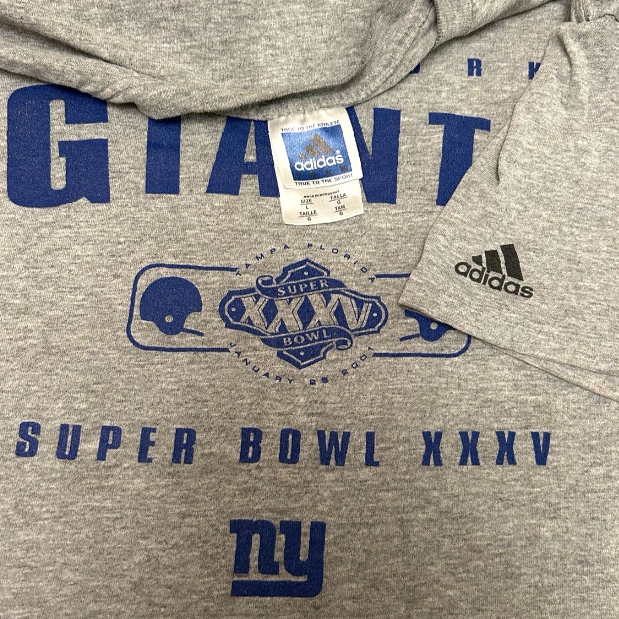 Adidas VINTAGE 90s Y2K New York Giants NFL Super Bowl 2001 VTG Adidas Shirt Mens L Gray Team 90s Sports Mens Size US L / EU 52-54 / 3 - 2 Thumbnail
