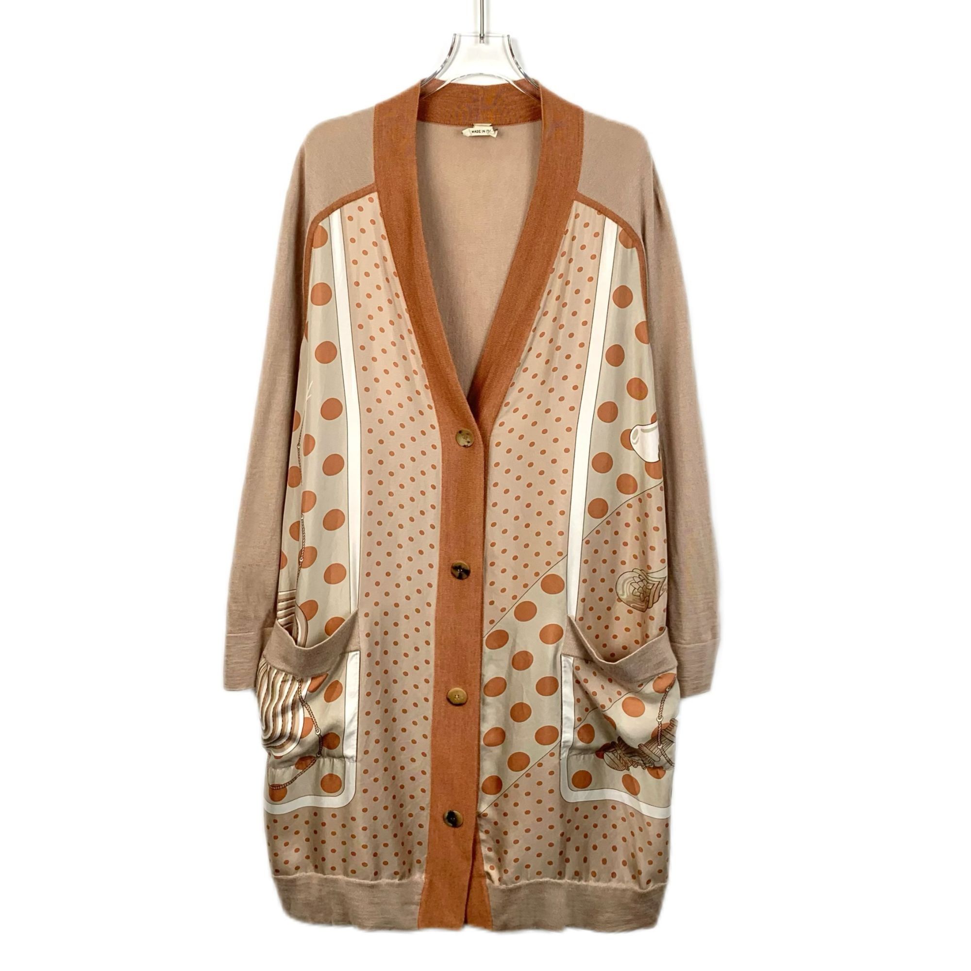 Hermes Hermès Womens Polka Dot Print V-Neck Cardigan Jacket Size 38 Size XS / US 0-2 / IT 36-38 - 1 Thumbnail