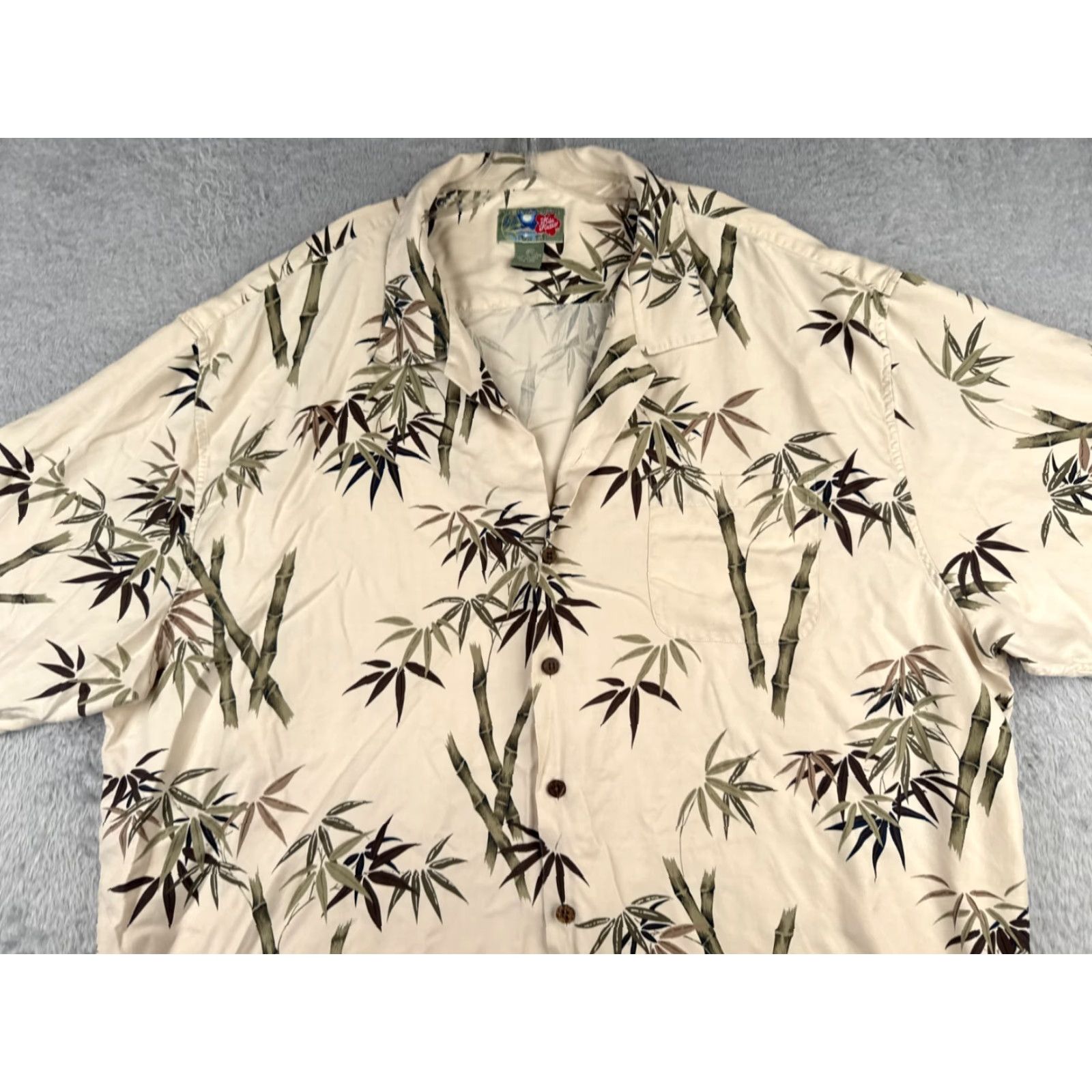 Hilo Hattie Hilo Hattie Shirt Men 3XL Ivory Silk Floral Hawaiian Button-Up Collared Short Sleeve Resort Aloha 90s? Size US XXL / EU 58 / 5 - 4 Thumbnail