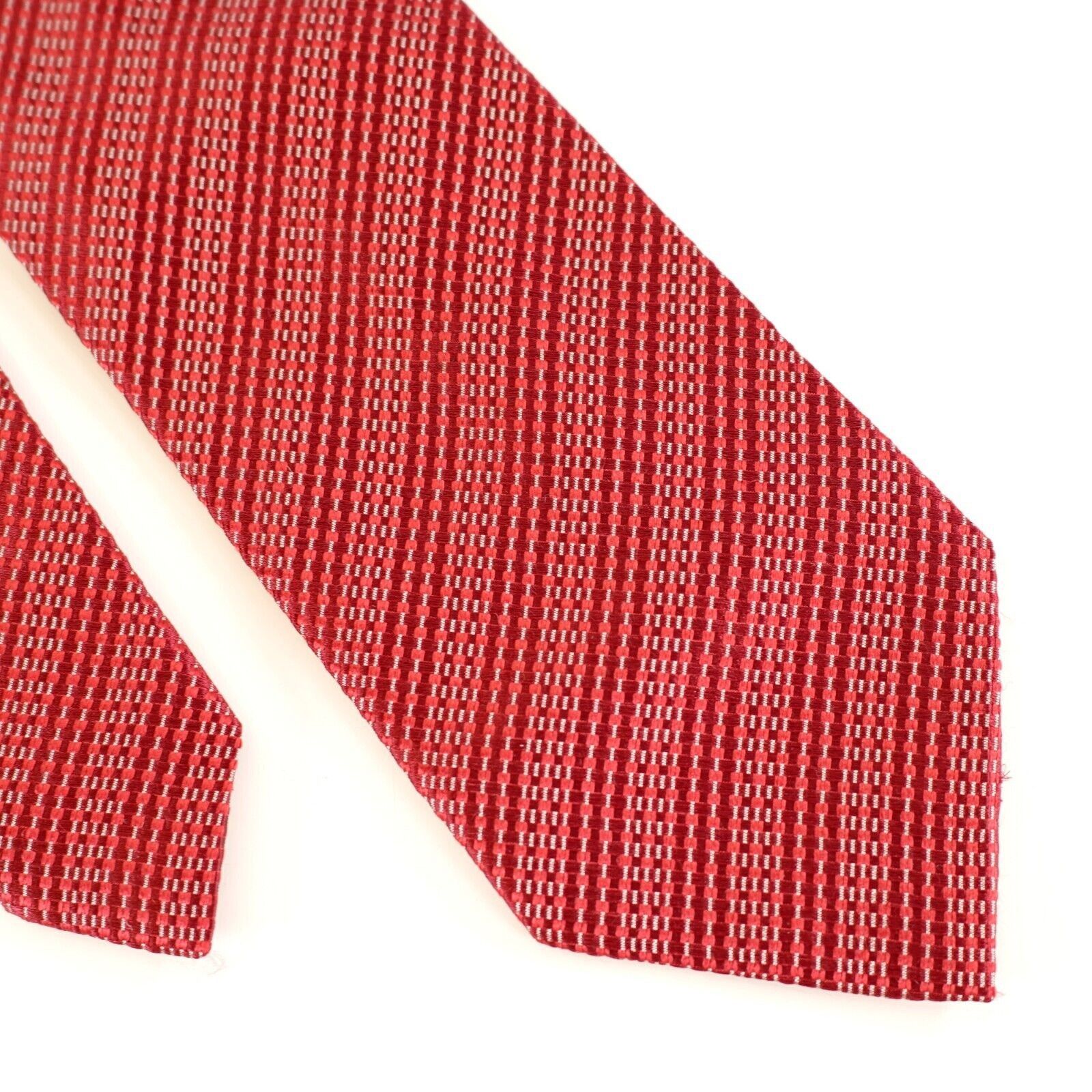 Giorgio Armani Giorgio Armani Red Chains Striped Woven Wide Silk Tie Size ONE SIZE - 1 Thumbnail