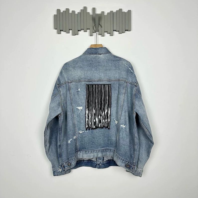 Balenciaga Balenciaga FW21 Barcode waterfall logo embroidered denim ja Size US XS / EU 42 / 0 - 2 Thumbnail