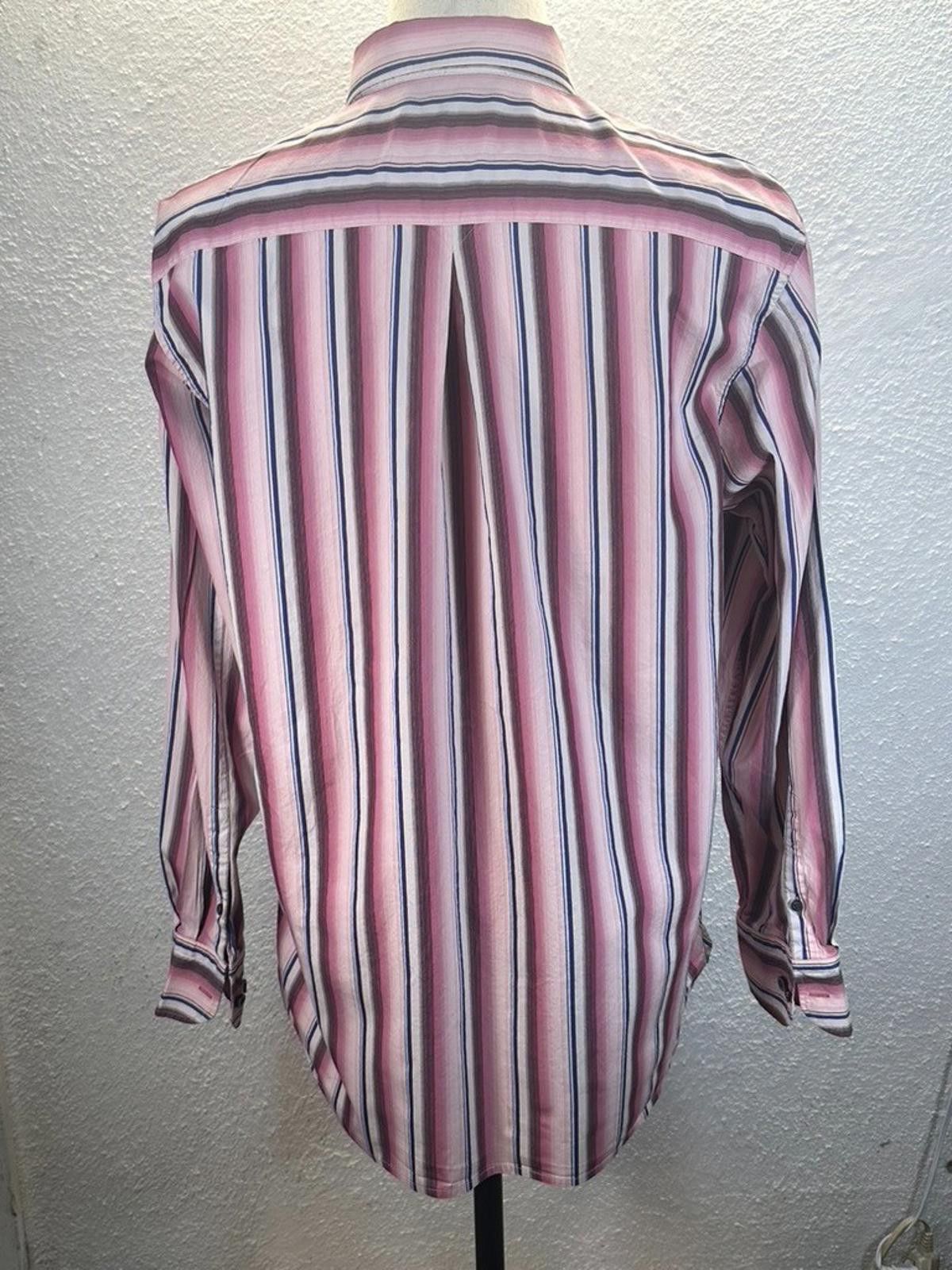 Tommy Bahama Tommy Bahama Men's Large Red Striped Long Sleeve Shirt Size US L / EU 52-54 / 3 - 3 Thumbnail