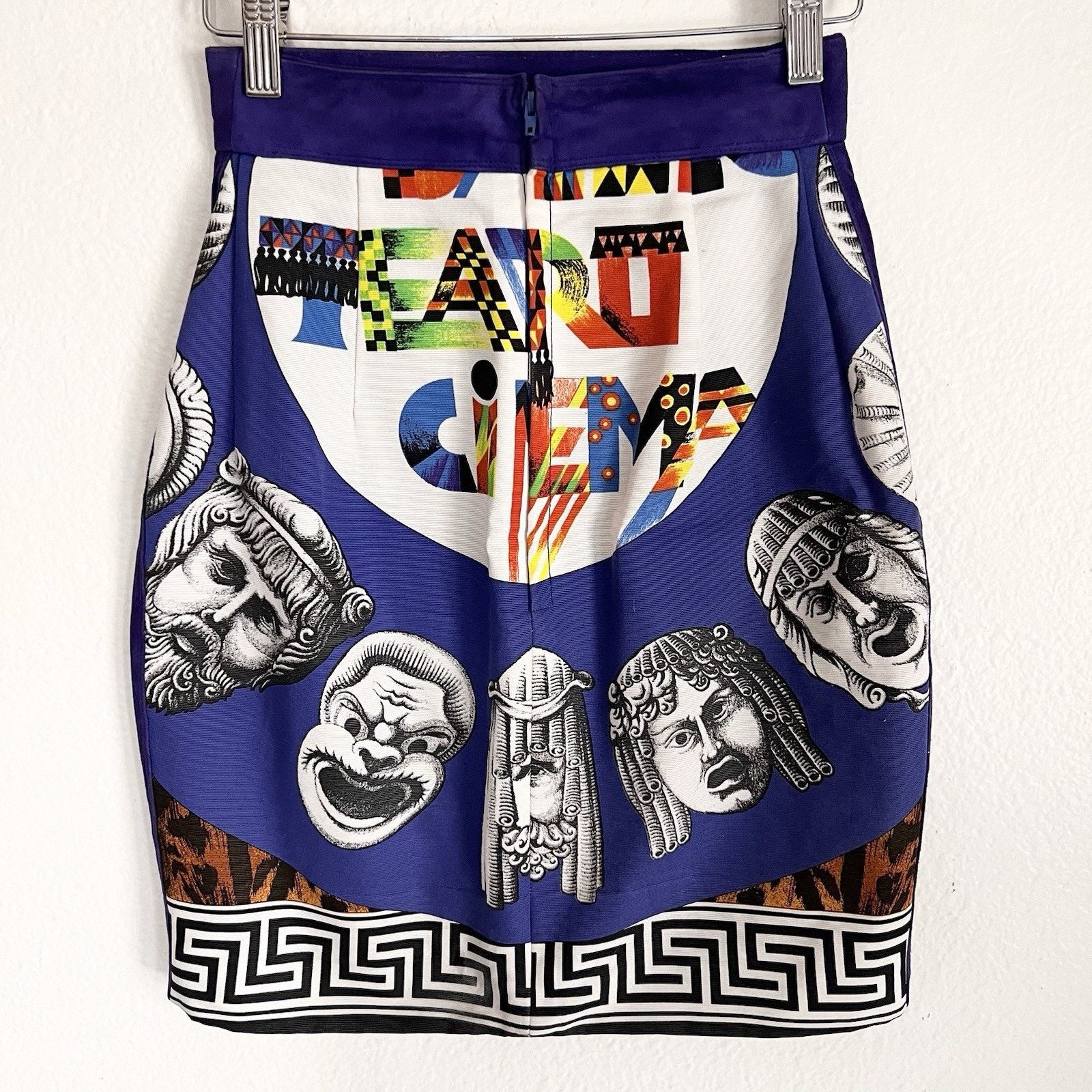 Versace '91 GIANNI VERSACE Opera Balletto Teatro Cinema Vtg Skirt Size 23" - 1 Thumbnail