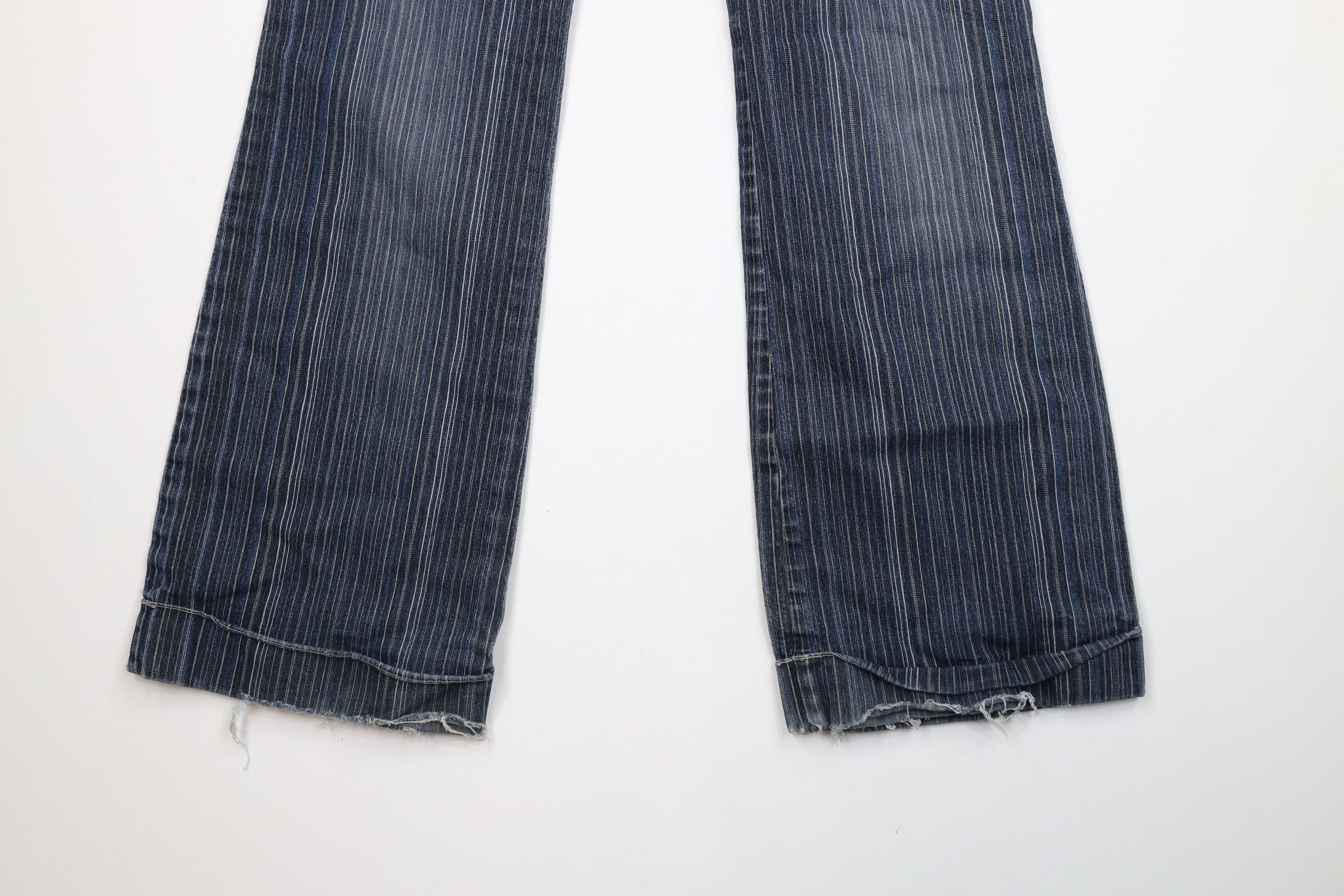 Vintage Vintage Y2K Streetwear Striped Flared Wide Leg Denim Jeans Size 32" / US 10 / IT 46 - 13 Thumbnail