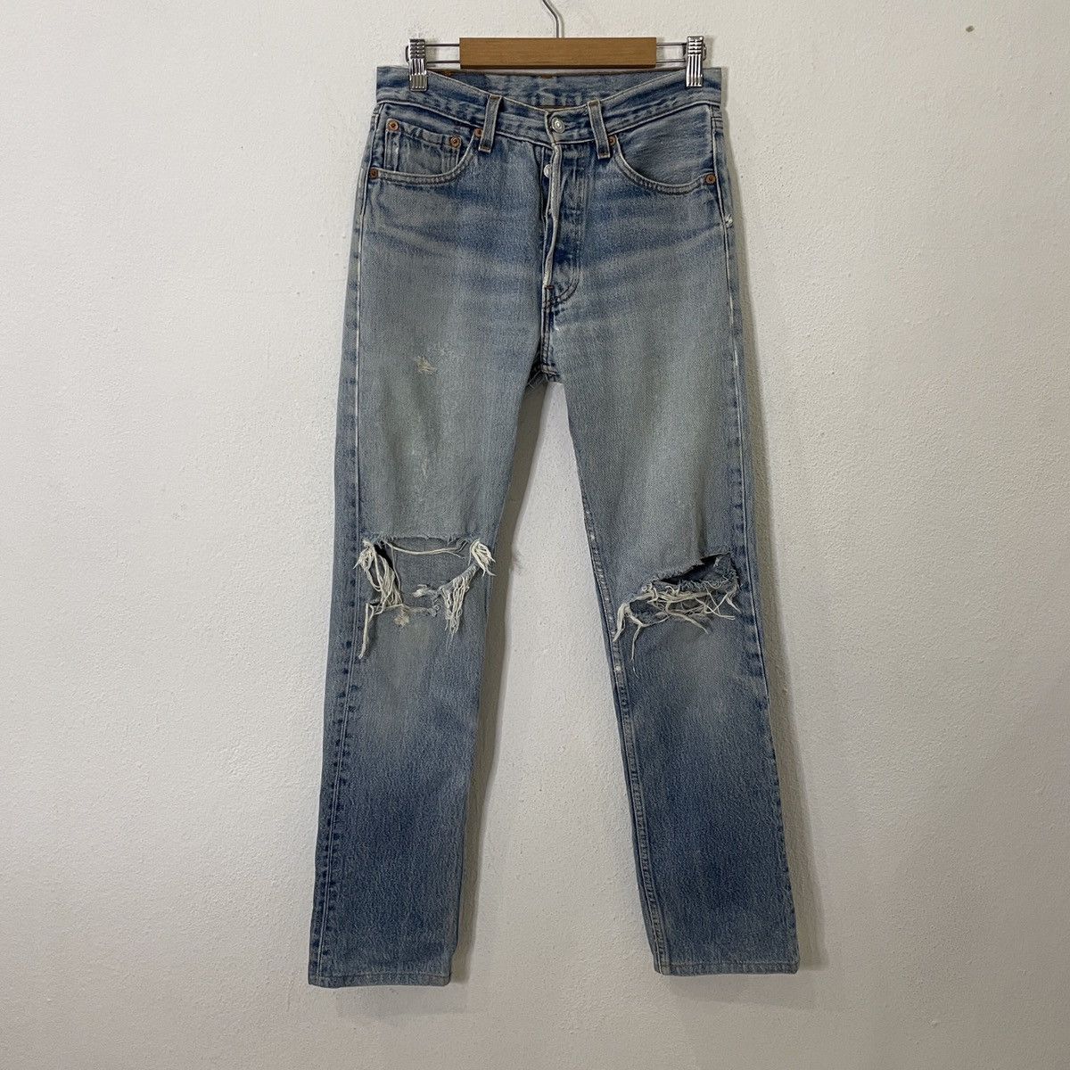 Levi's Vintage 90s Levis Distressed Denim Jeans Size 28" / US 6 / IT 42 - 1 Thumbnail