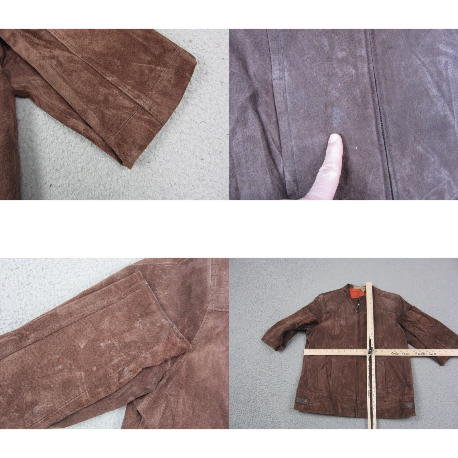Vintage VINTAGE Ruff Hewn Leather Jacket Womens M Brown Suede Full Zip Size M / US 6-8 / IT 42-44 - 8 Thumbnail