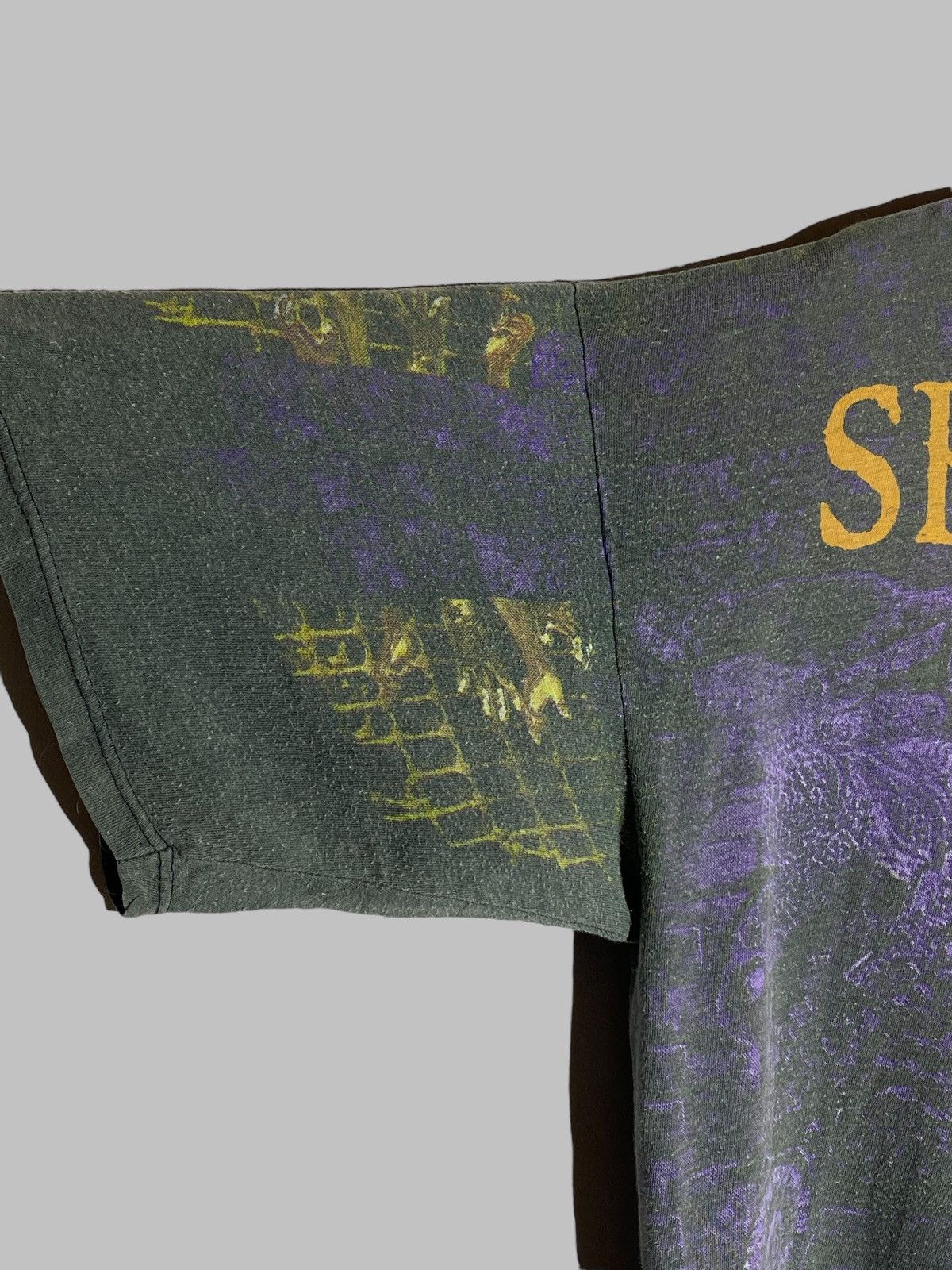 Band Tees Vintage 90s Sepultura All Over Print Blue Grape Tag T-shirt Size US XL / EU 56 / 4 - 7 Thumbnail