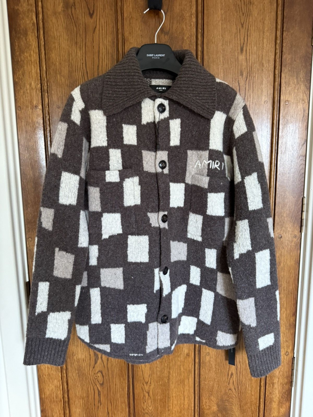 $1.3k Amiri damier cardigan sweater logo rare grail S