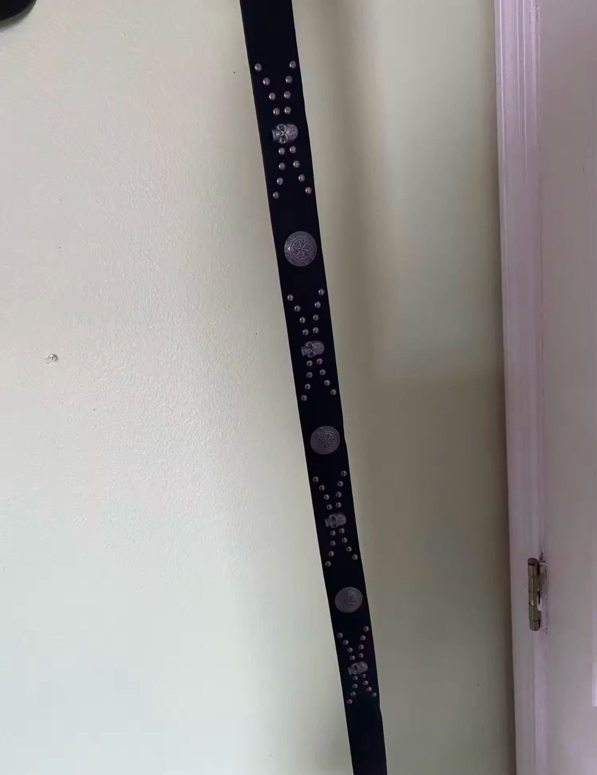 Designer × Vintage Black Chrome Hearts Style Belt Size 40 - 6 Thumbnail