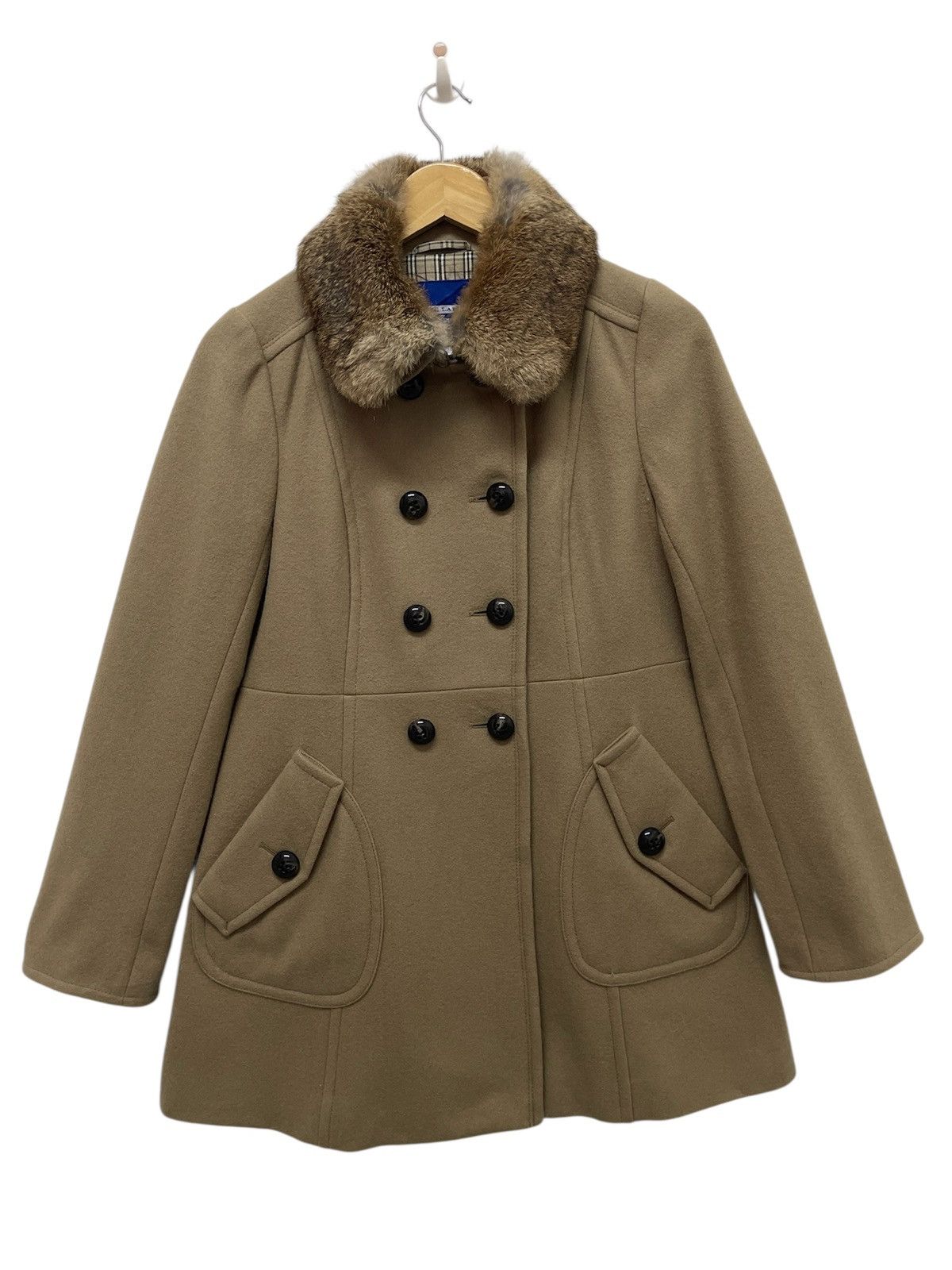 Burberry Vintage BLUE LABEL BURBERRY FAUX FUR WOOL COAT Size XS / US 0-2 / IT 36-38 - 1 Thumbnail