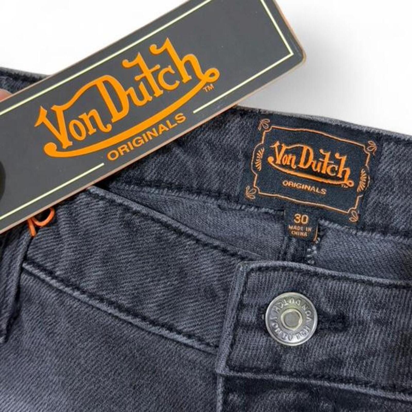 Von Dutch Von Dutch black denim jeans with patchwork design Size 32" / US 10 / IT 46 - 4 Thumbnail
