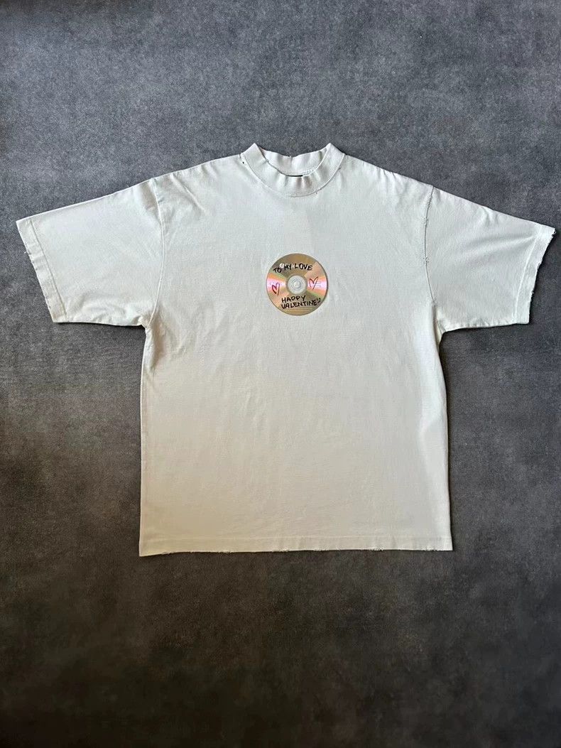 Balenciaga Balenciaga Valentine's Limited CD Short Sleeve T-shirt- dmc Size US M / EU 48-50 / 2 - 1 Thumbnail