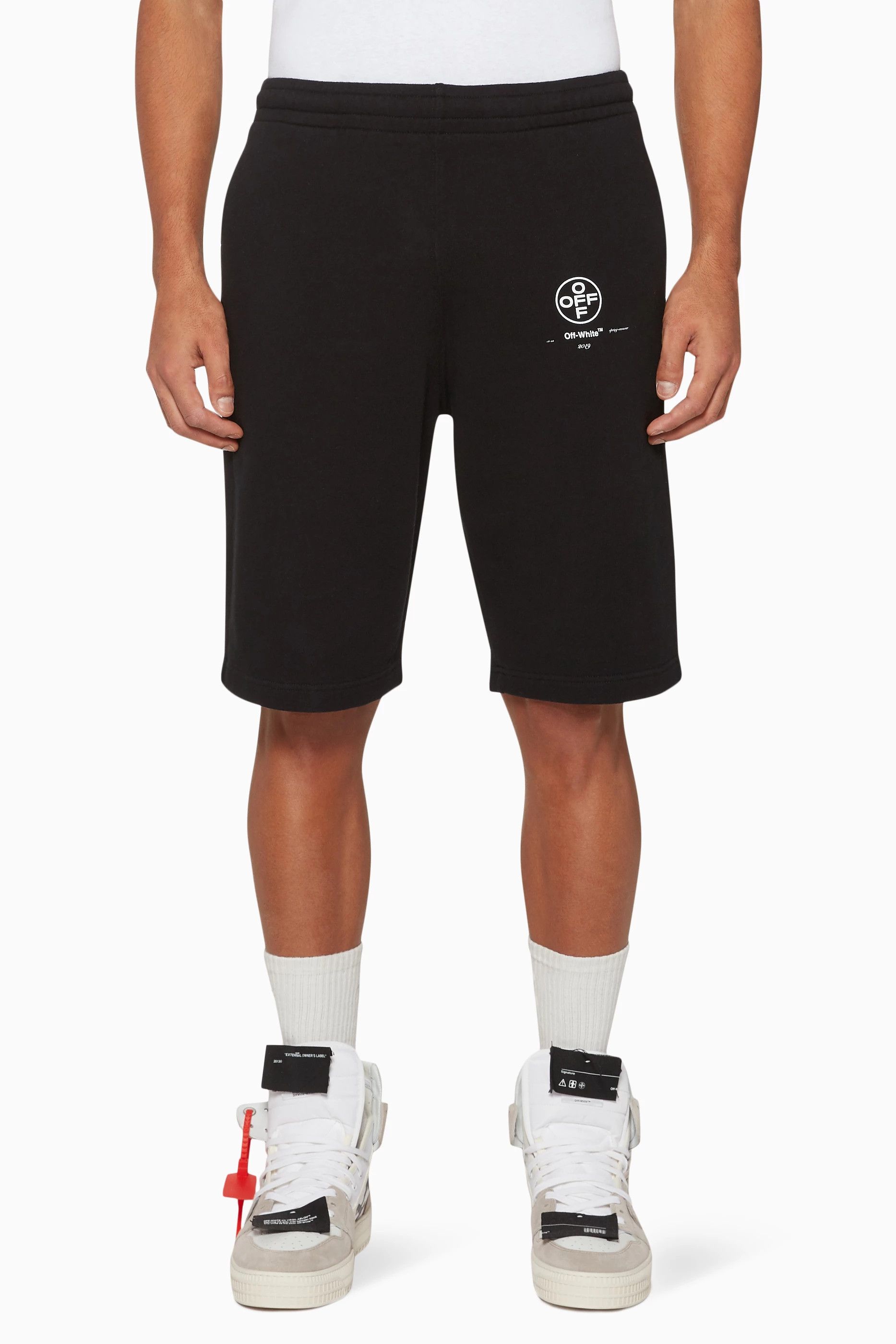 Off-White Black Impressionism Diag Stencil Sweatshorts Size US 26 / EU 42 - 3 Thumbnail