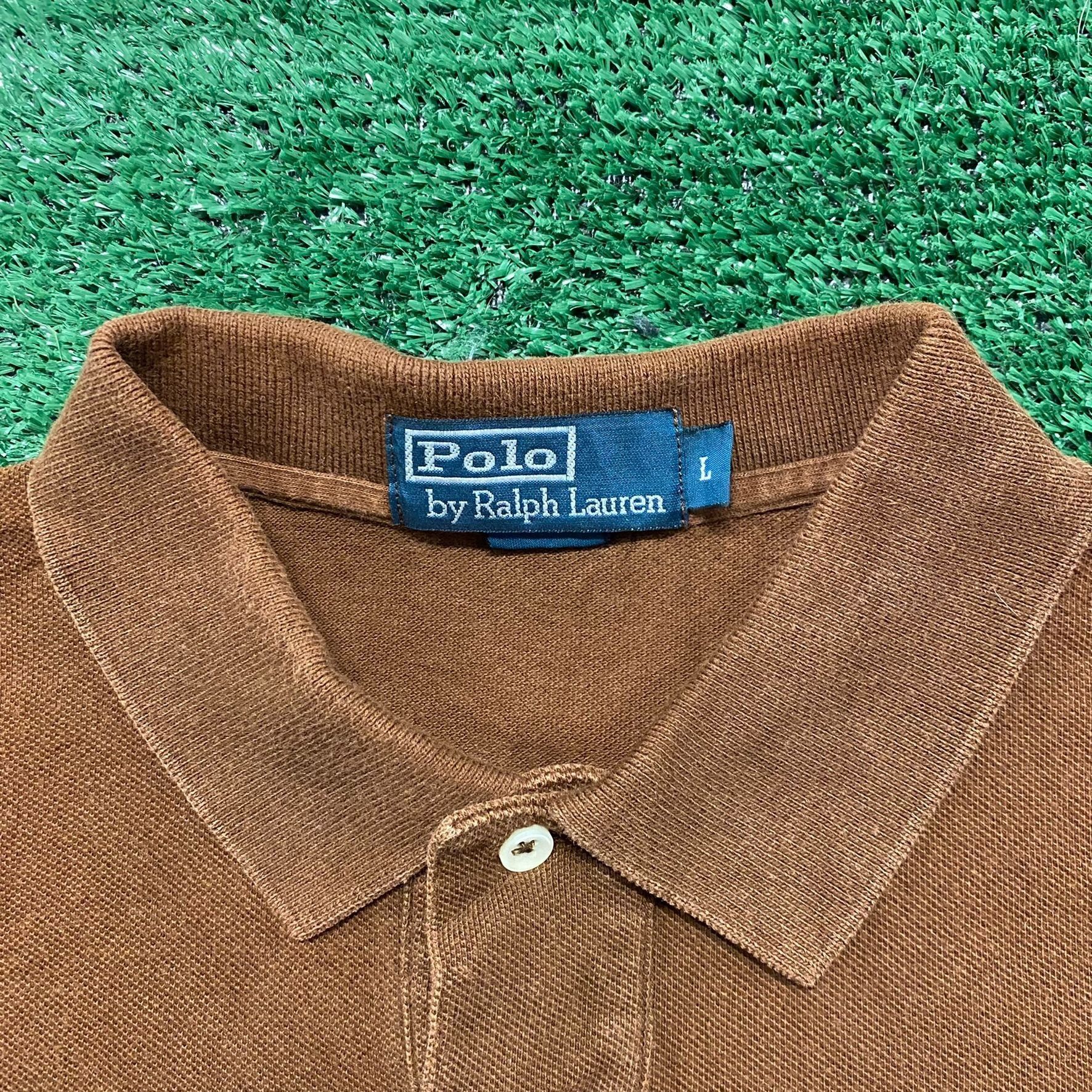 Polo Ralph Lauren Vintage Y2K Essential Tonal Brown Ralph Lauren Polo Shirt Size US L / EU 52-54 / 3 - 3 Thumbnail