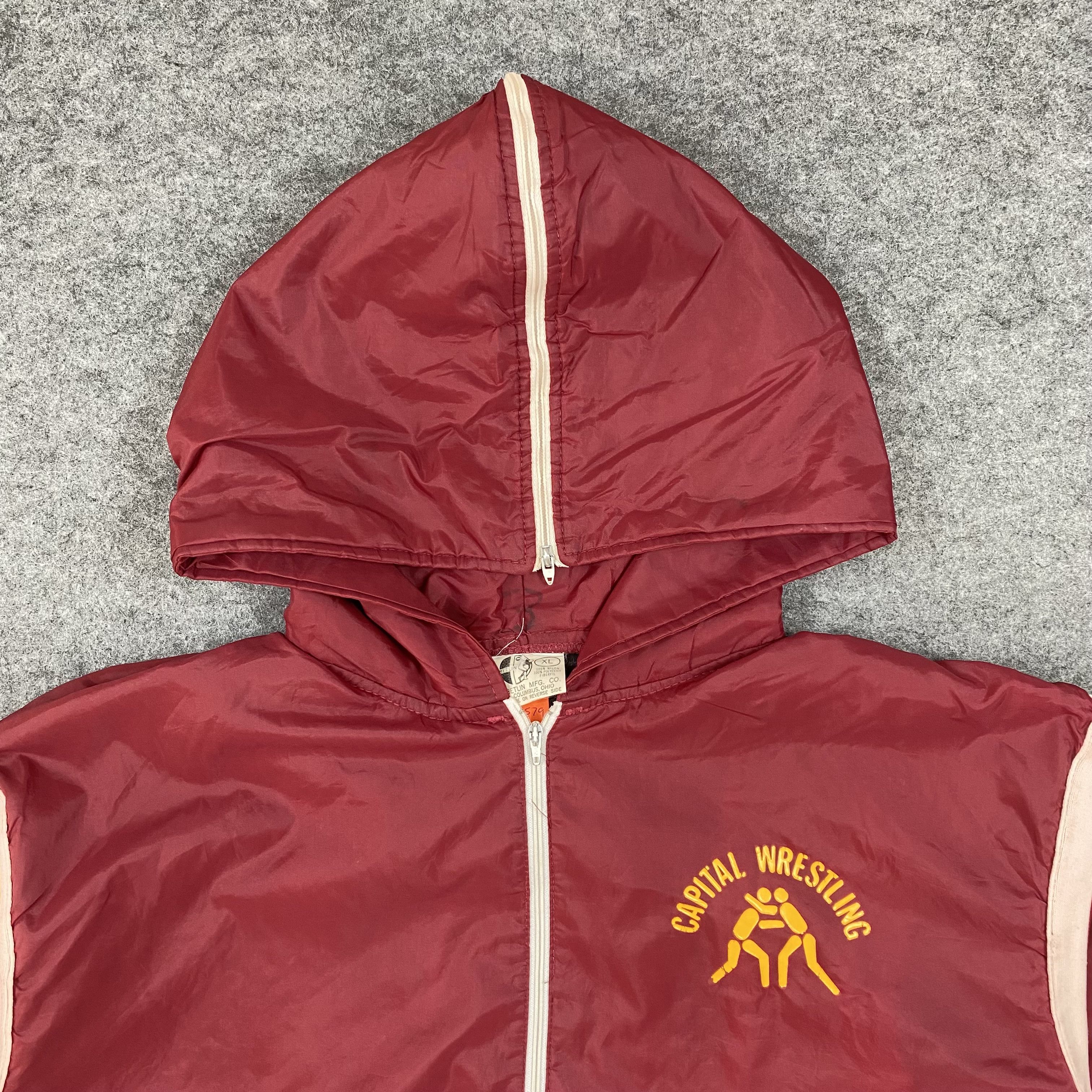 Japanese Brand VTG 70s Betlin Capital Wrestling Cougs Hooded Windbreak-J579 Size US XL / EU 56 / 4 - 7 Thumbnail