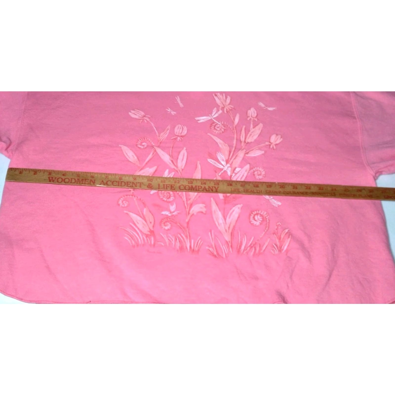 Vintage VINTAGE Marsha's Collection Sweatshirt Women Plus 2XL Pink Nature Dragonfly Cropped Pullover Activewear Size XXL / US 16-18 / IT 52-54 - 6 Thumbnail