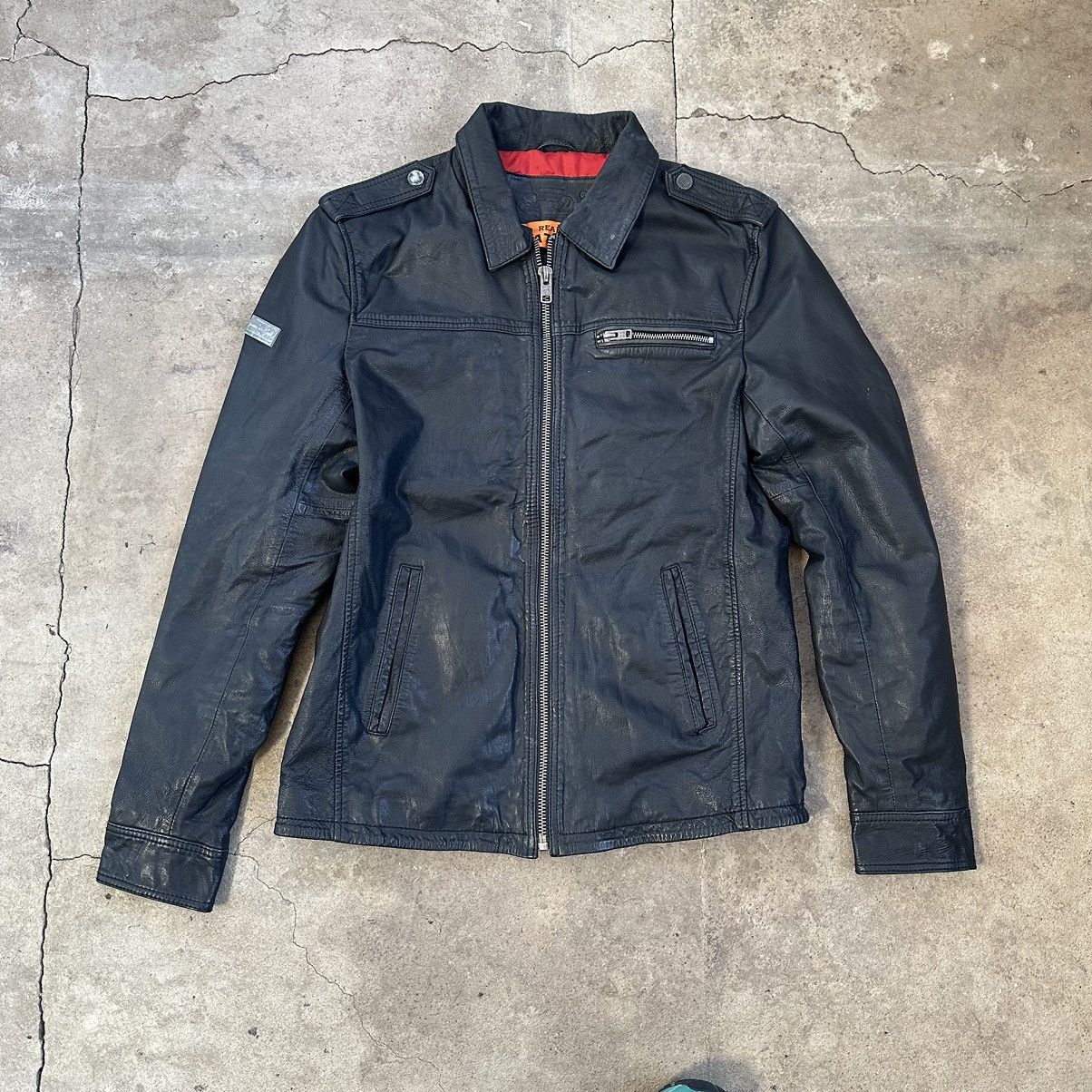 Jpn SuperDry real Leather Jacket