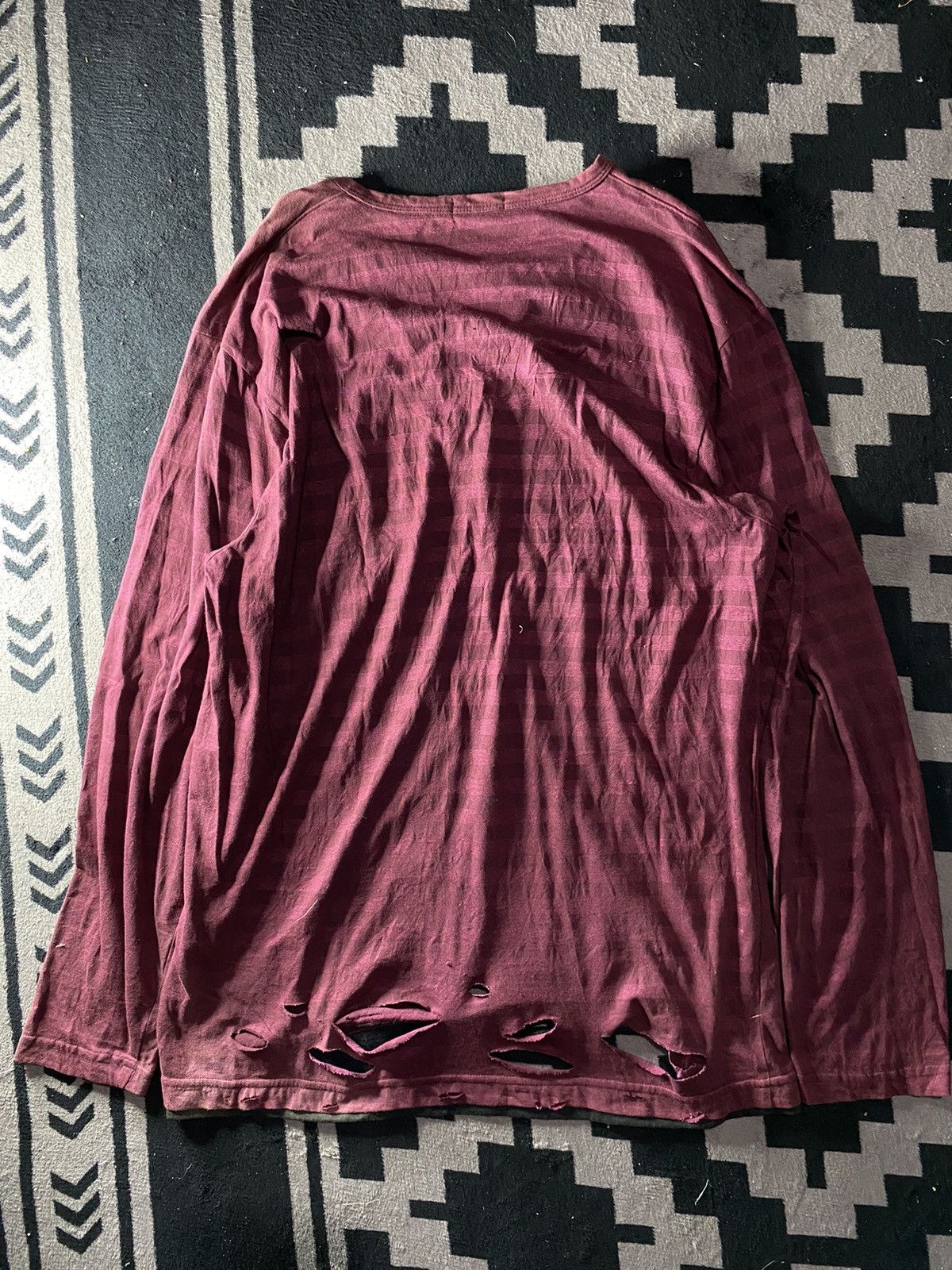 If Six Was Nine × Japanese Brand × Le Grande Bleu (L.G.B.) louis chavlon distressed striped double layer longsleeve Size US XL / EU 56 / 4 - 2 Thumbnail