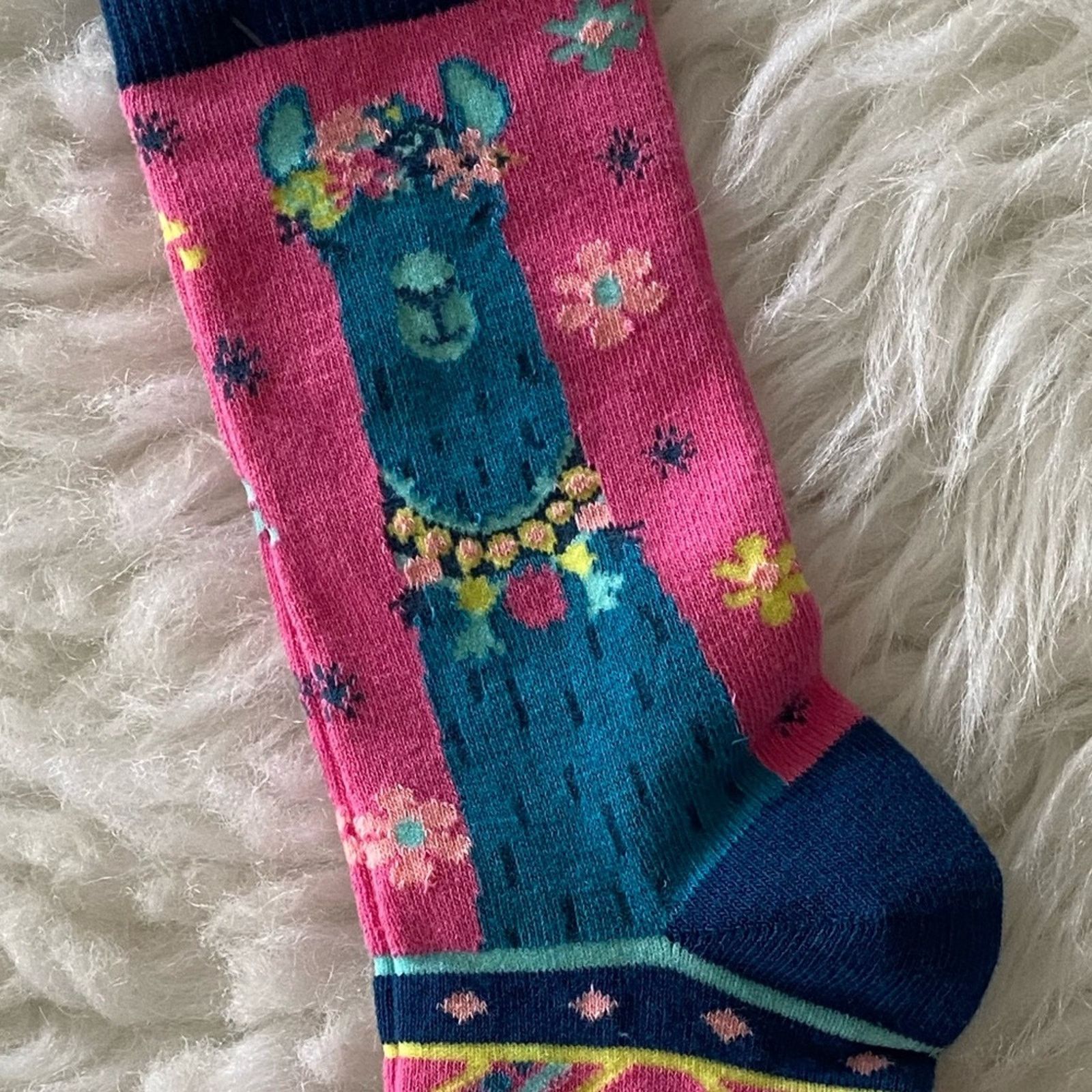 Other NWT Pink And Blue Llama Socks Size ONE SIZE - 4 Thumbnail