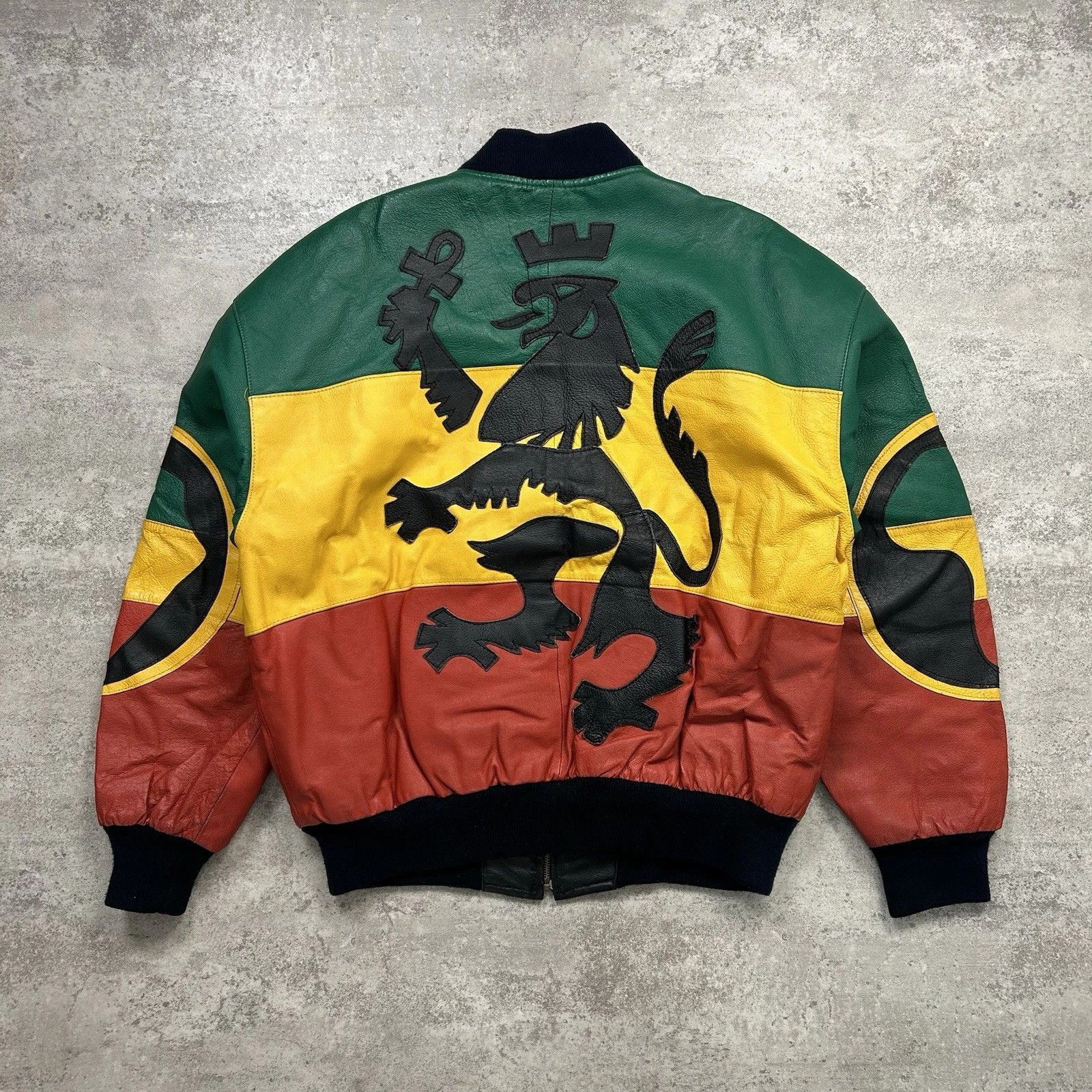 Vintage VTG MICHAEL HOBAN RASTA ZION LEATHER BOMBER JACKET SIZE M Size US M / EU 48-50 / 2 - 1 Thumbnail