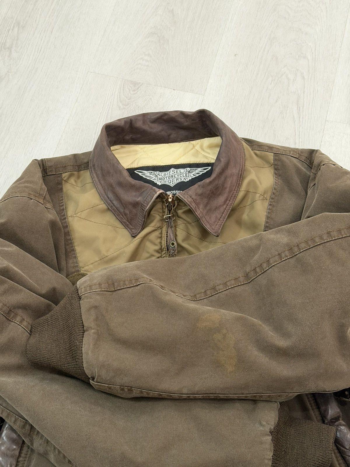Diesel Vtg Diesel Motorcycle Riders Bomber Jacket Leather Collar M Size US M / EU 48-50 / 2 - 12 Thumbnail