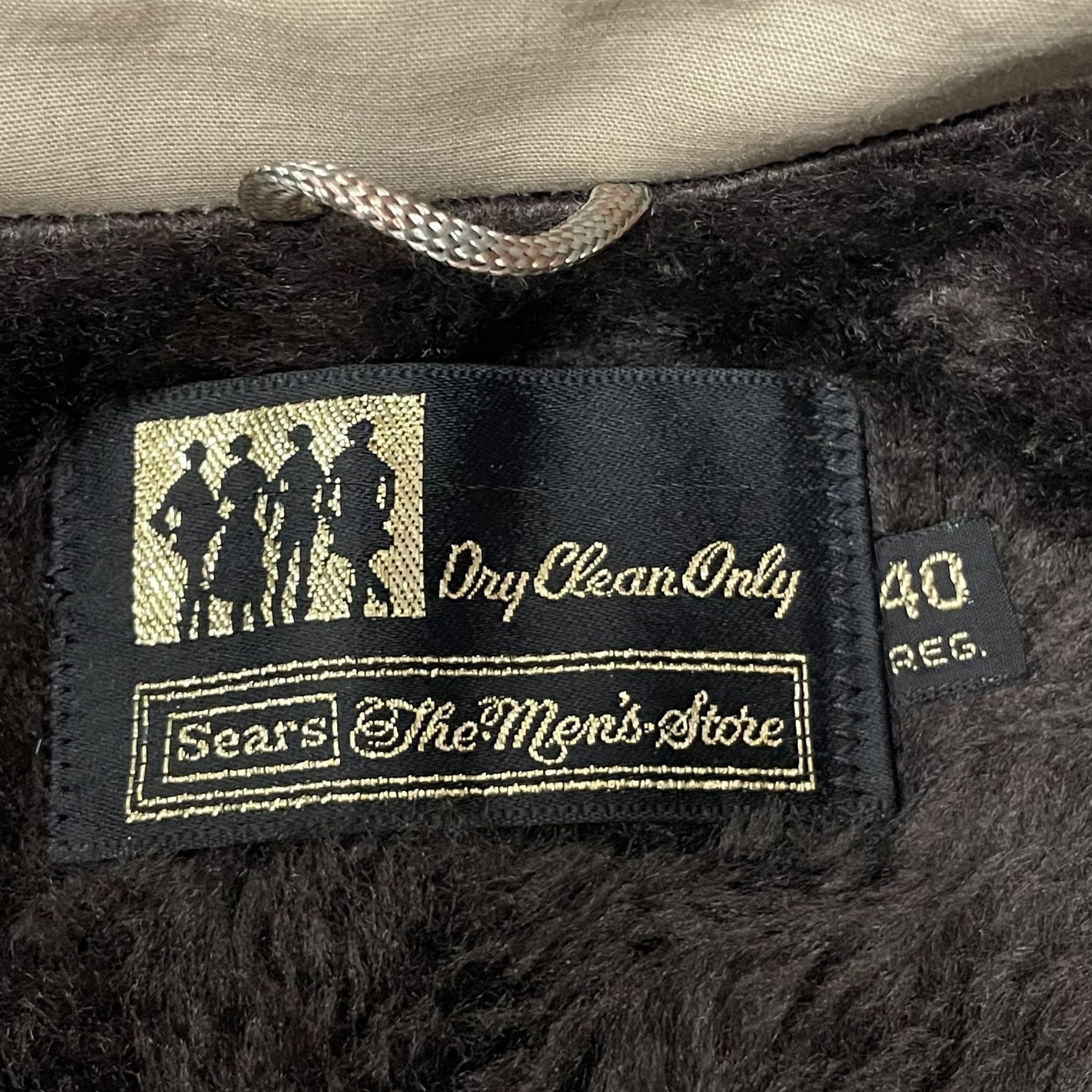 Sears Vtg Sears Khaki Car Coat Gray PILE Lapel FLEECE Lined Jacket Size US L / EU 52-54 / 3 - 10 Thumbnail