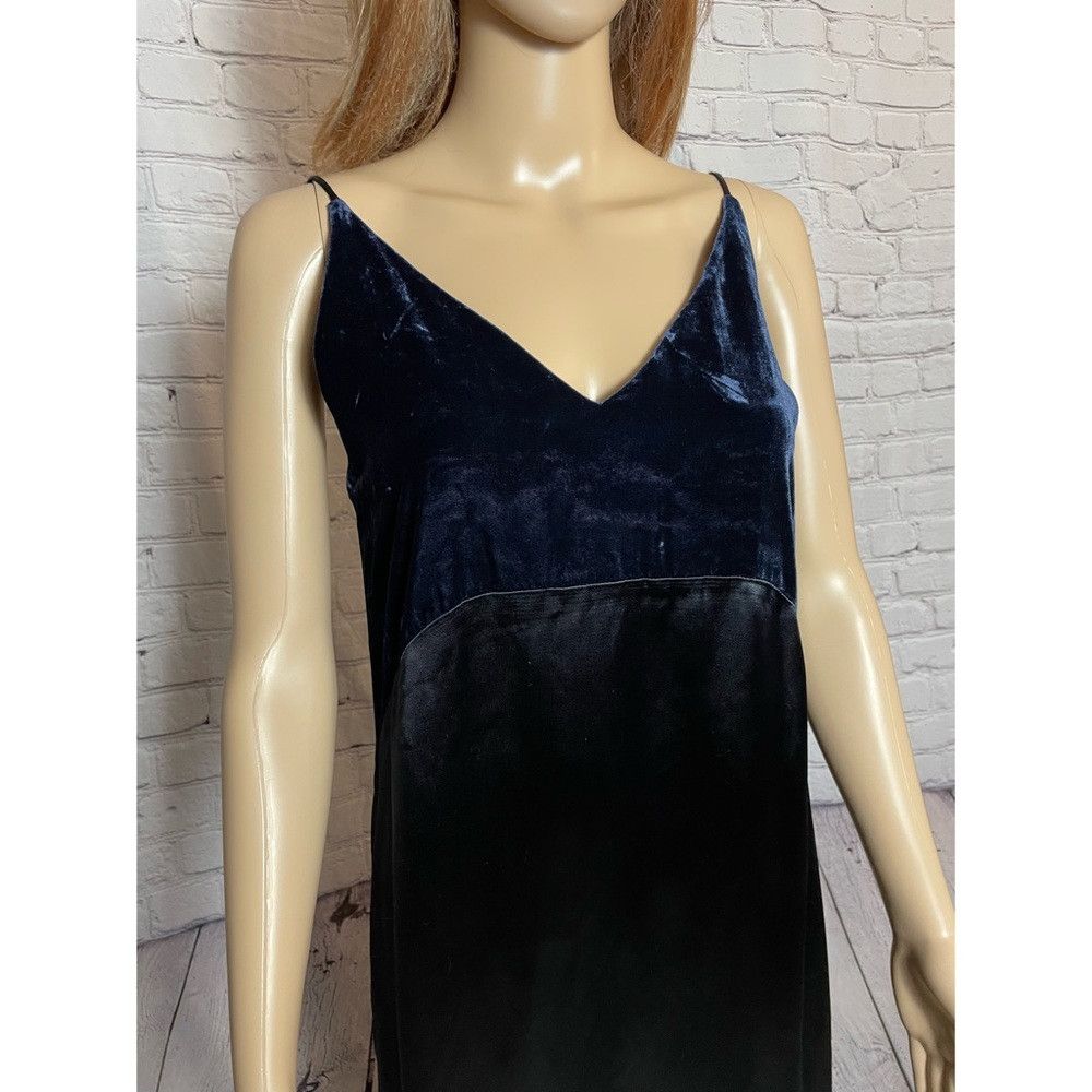 Maje New $480 Maje Ryck Midi Slip Cocktail Dress Velvet Satin Bl Size M / US 6-8 / IT 42-44 - 4 Thumbnail